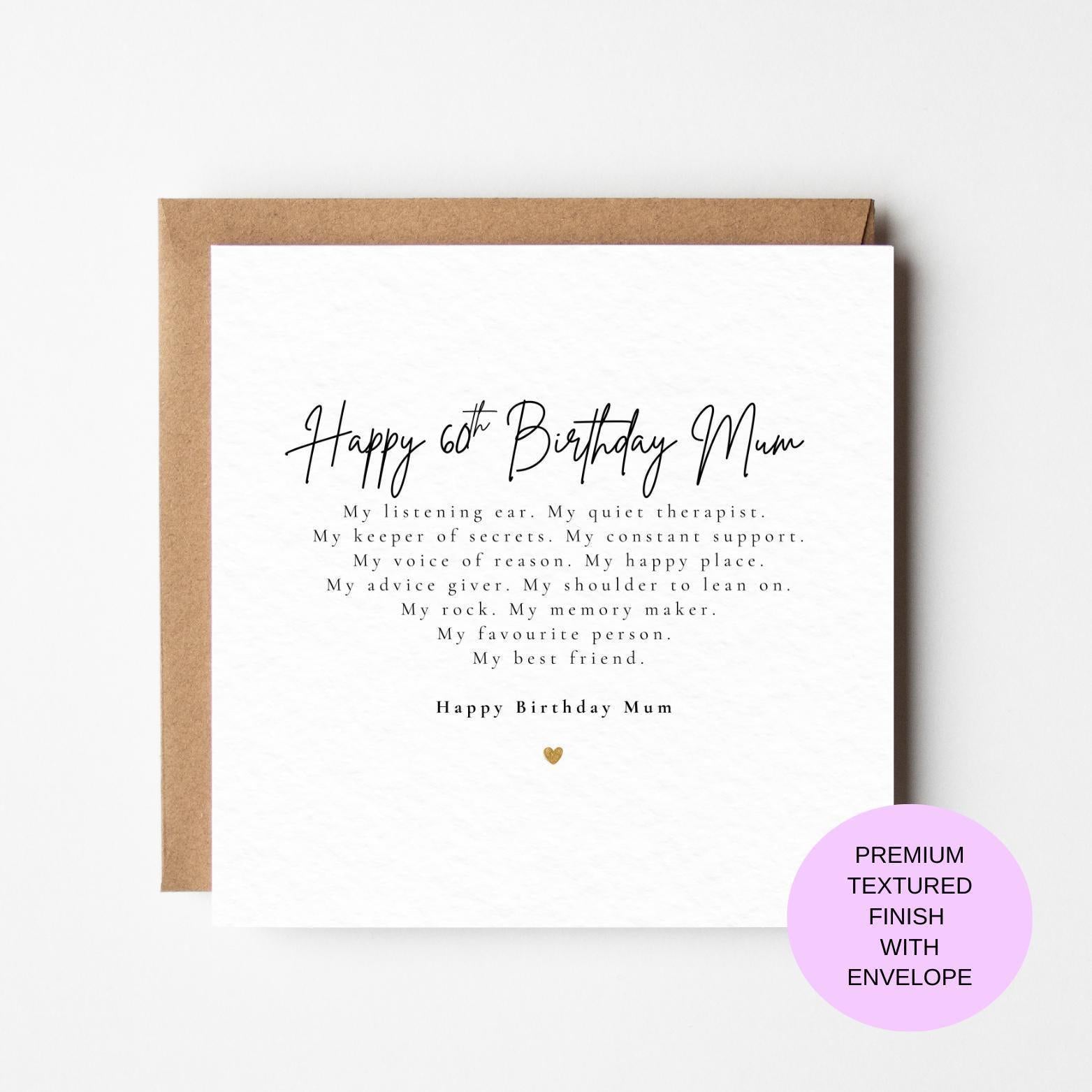 Mum Birthday Card – Heartfelt Keepsake