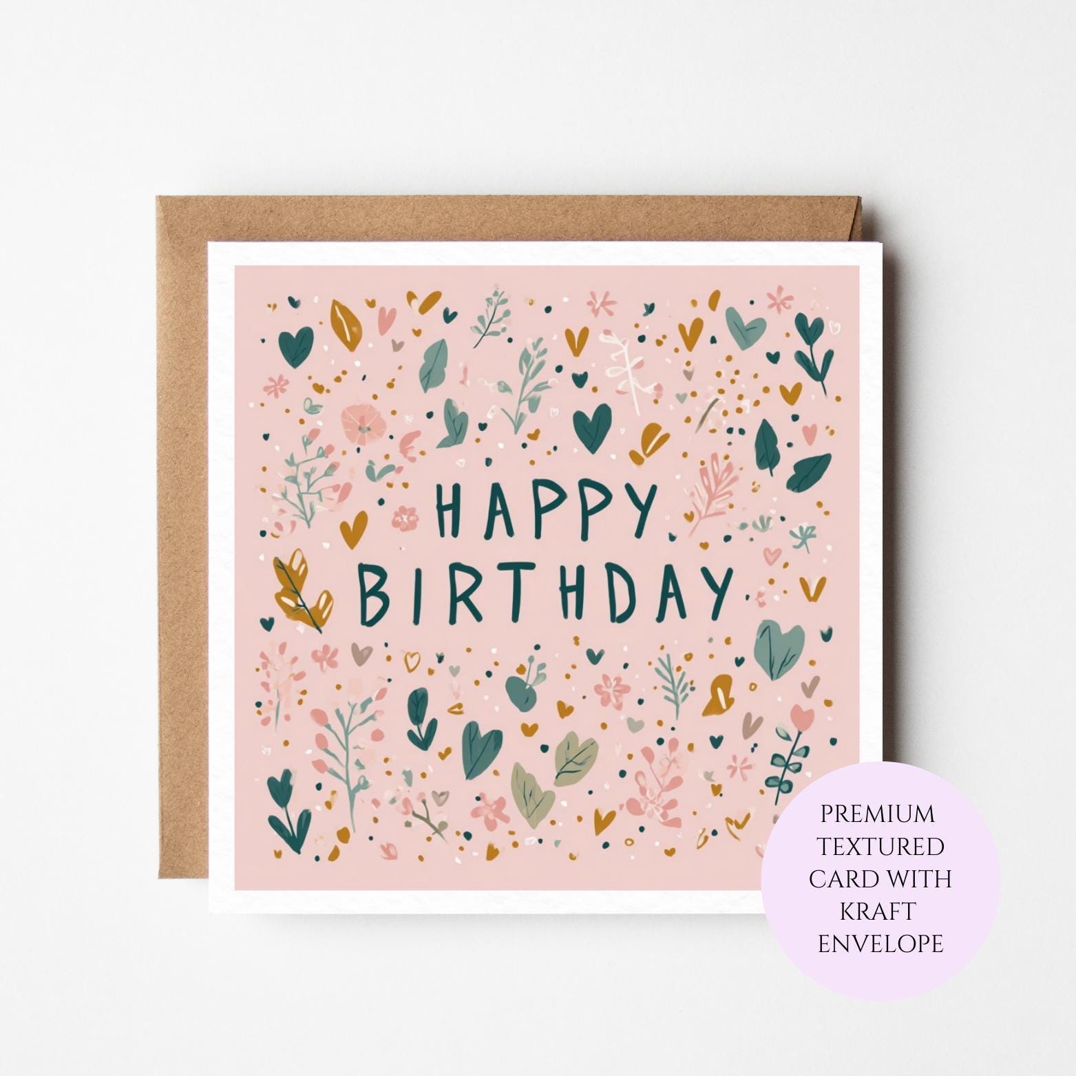 Botanical Floral Birthday Card: Nature-Inspired Wishes for Her