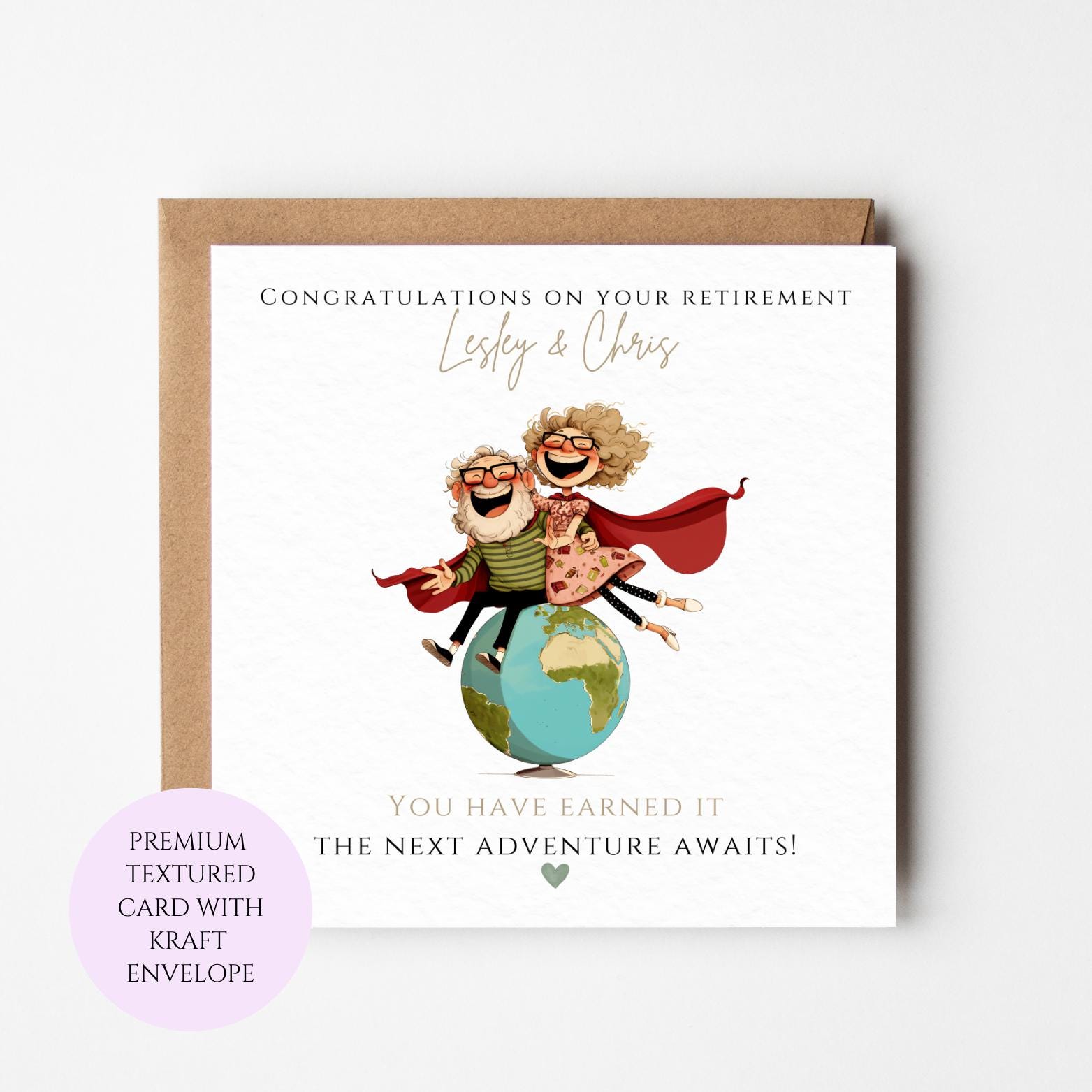 Couple Retirement Card, Adventure Awaits, Watercolour Design, UK Printed
