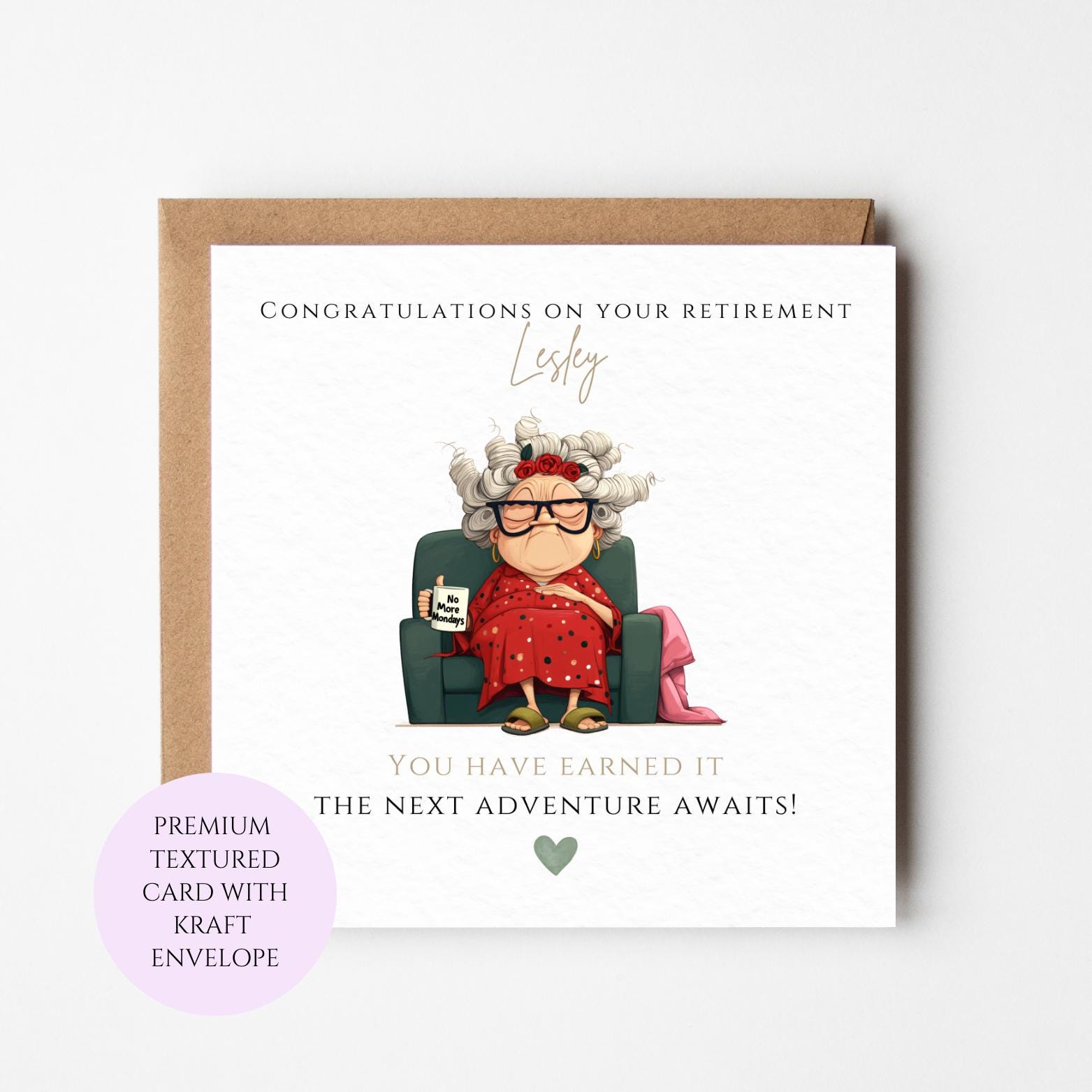 Funny Retirement Card for Her, Watercolour Next Adventure Awaits Greeting Card