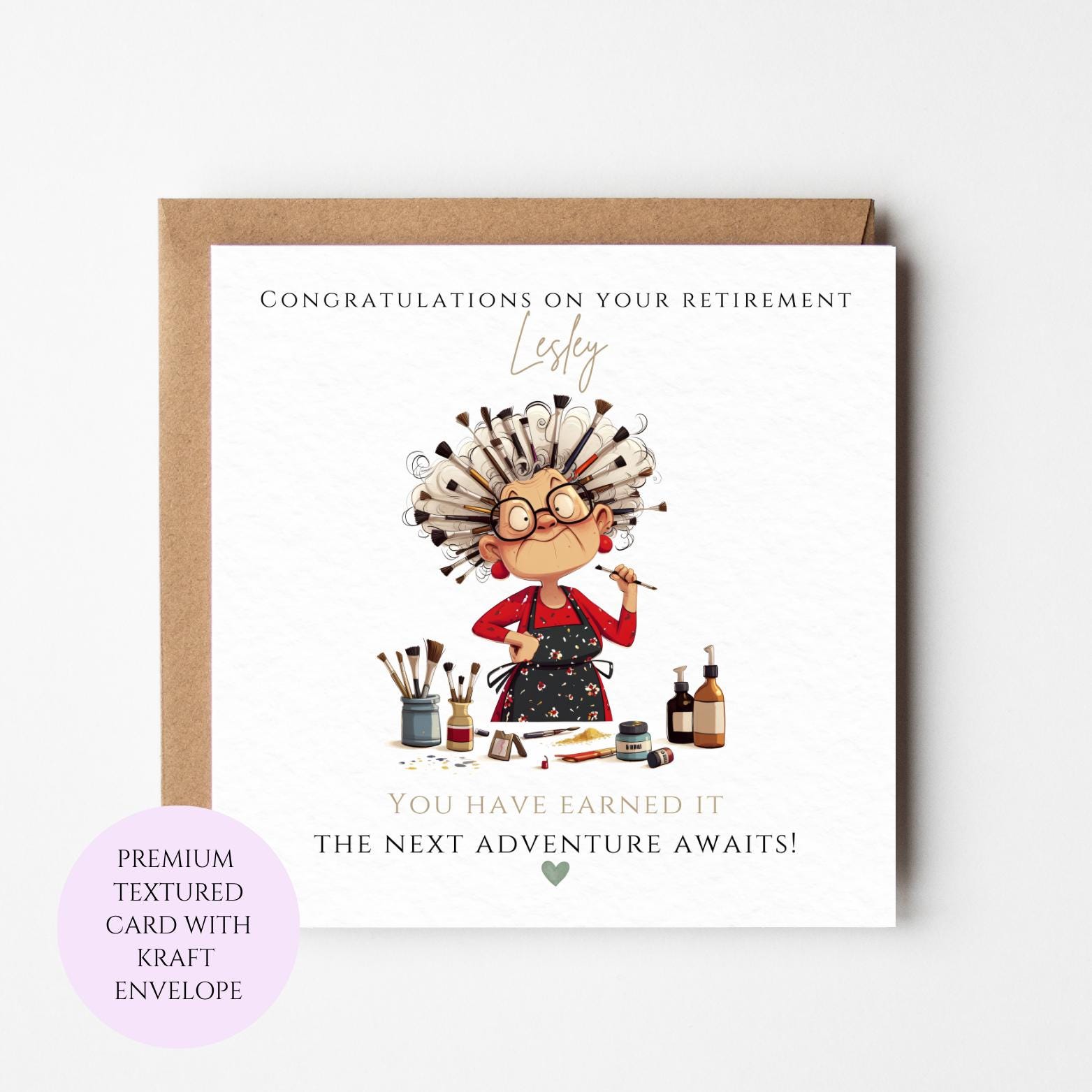 Funny Retirement Card, Watercolour Art, Stylist Gift, Next Adventure Awaits!