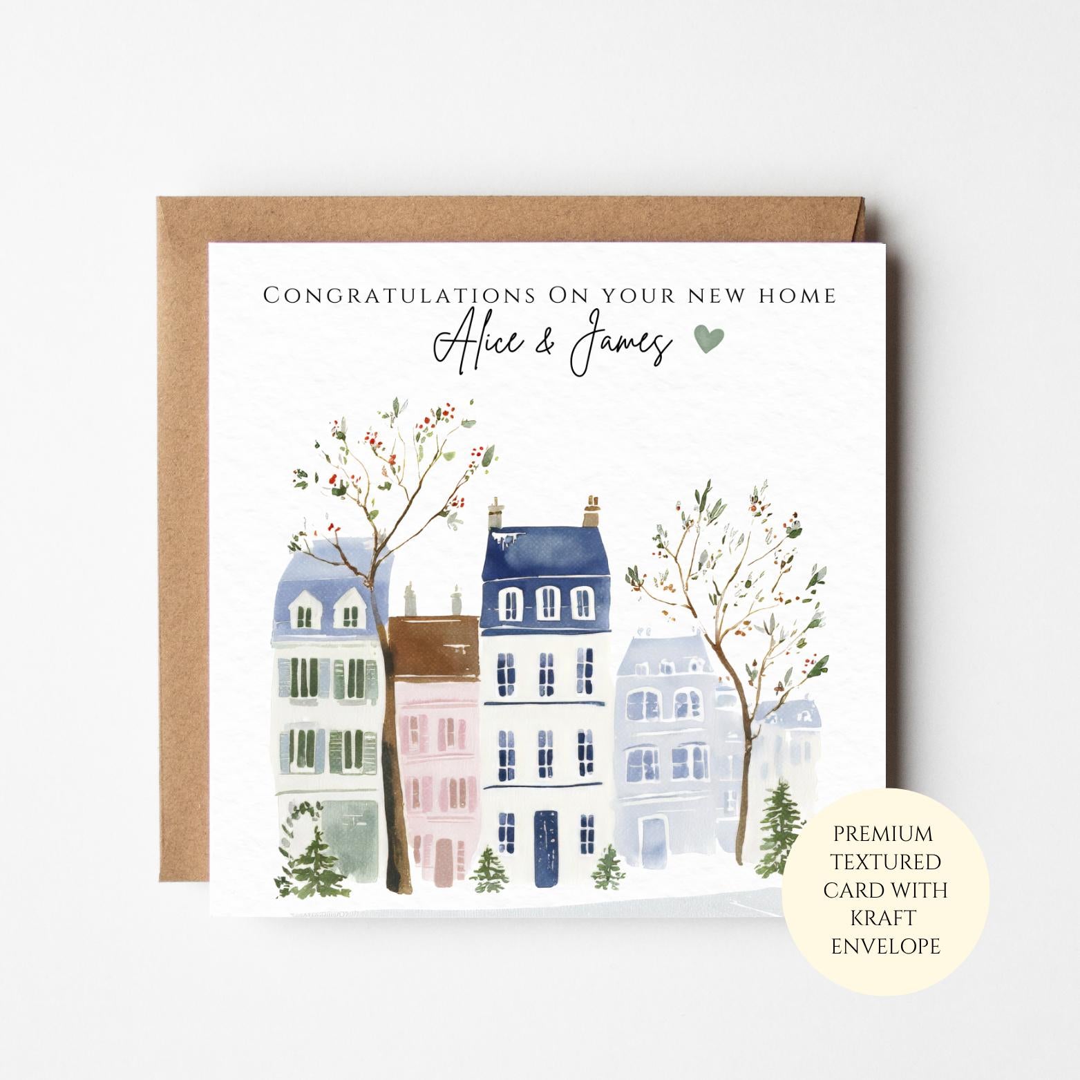 Personalised New Home Card - Floral Balcony, Moving Celebration