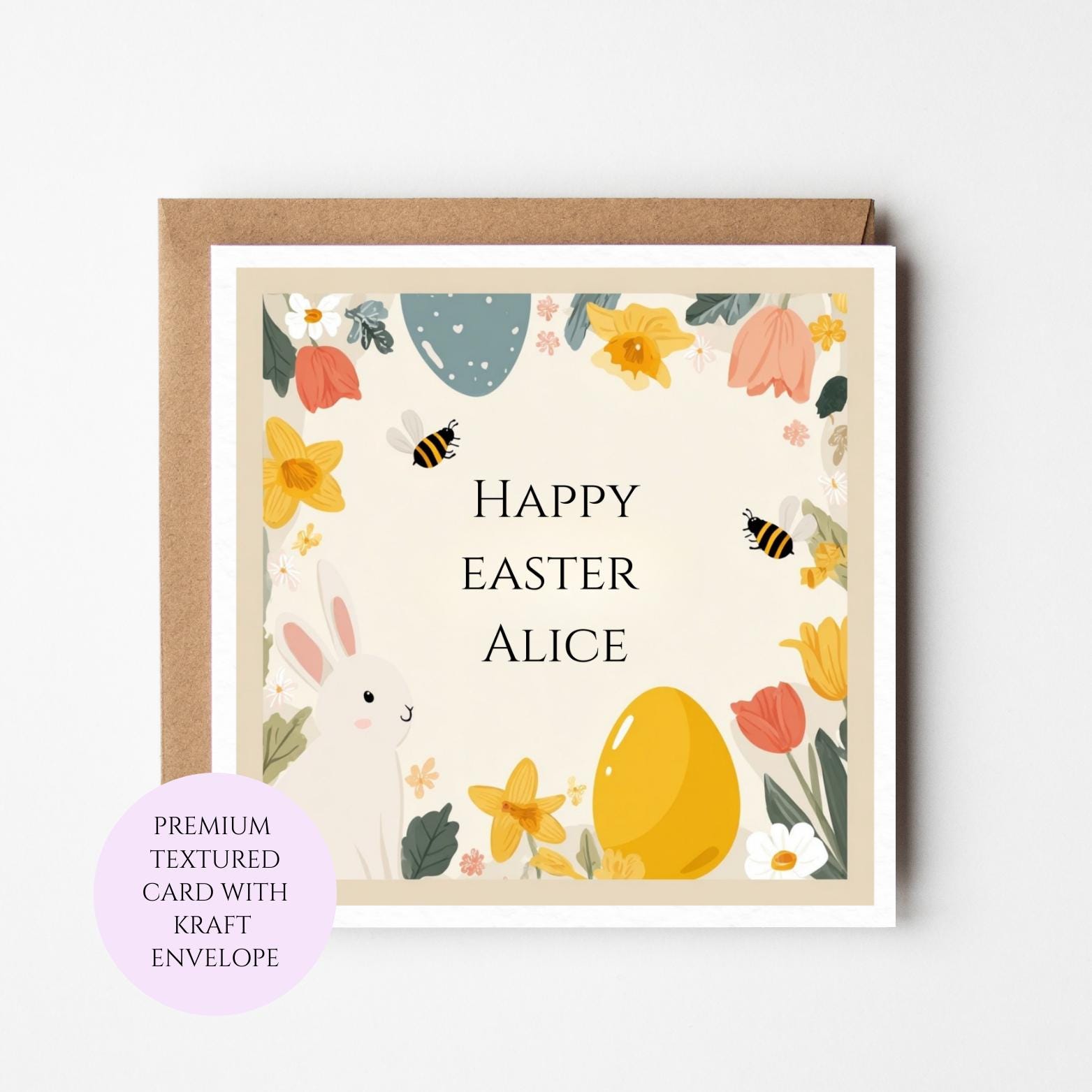 Personalised Spring Floral Easter Card