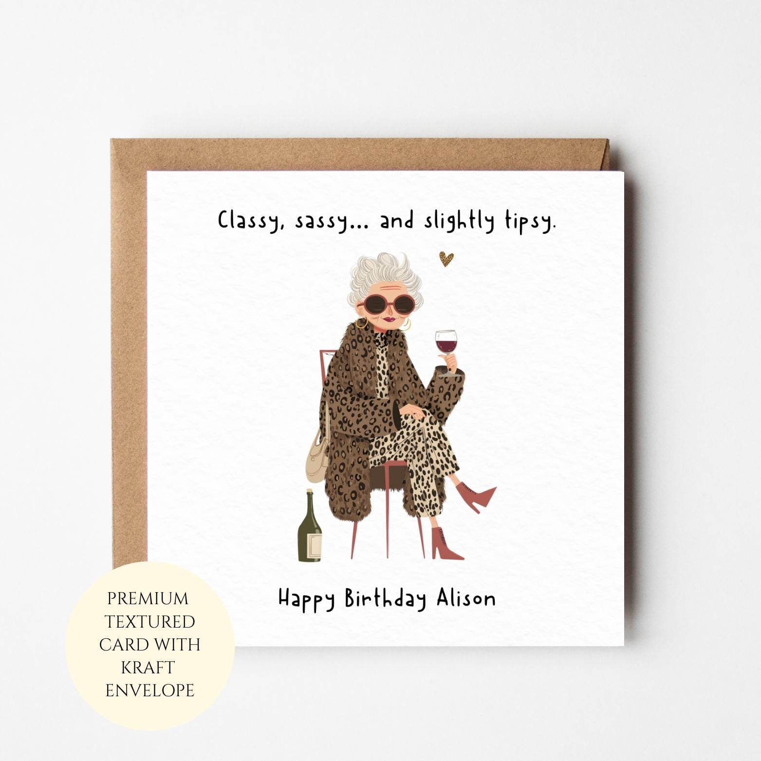 Personalised Birthday Card: Funny Wine Lover Design