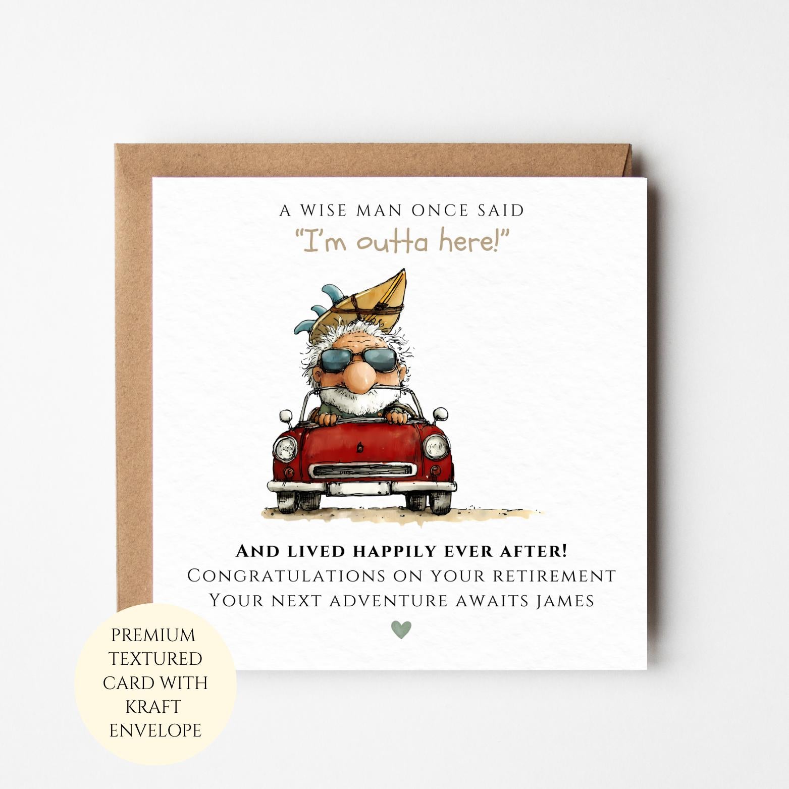 Retirement Card for Him (Road Trip Design)