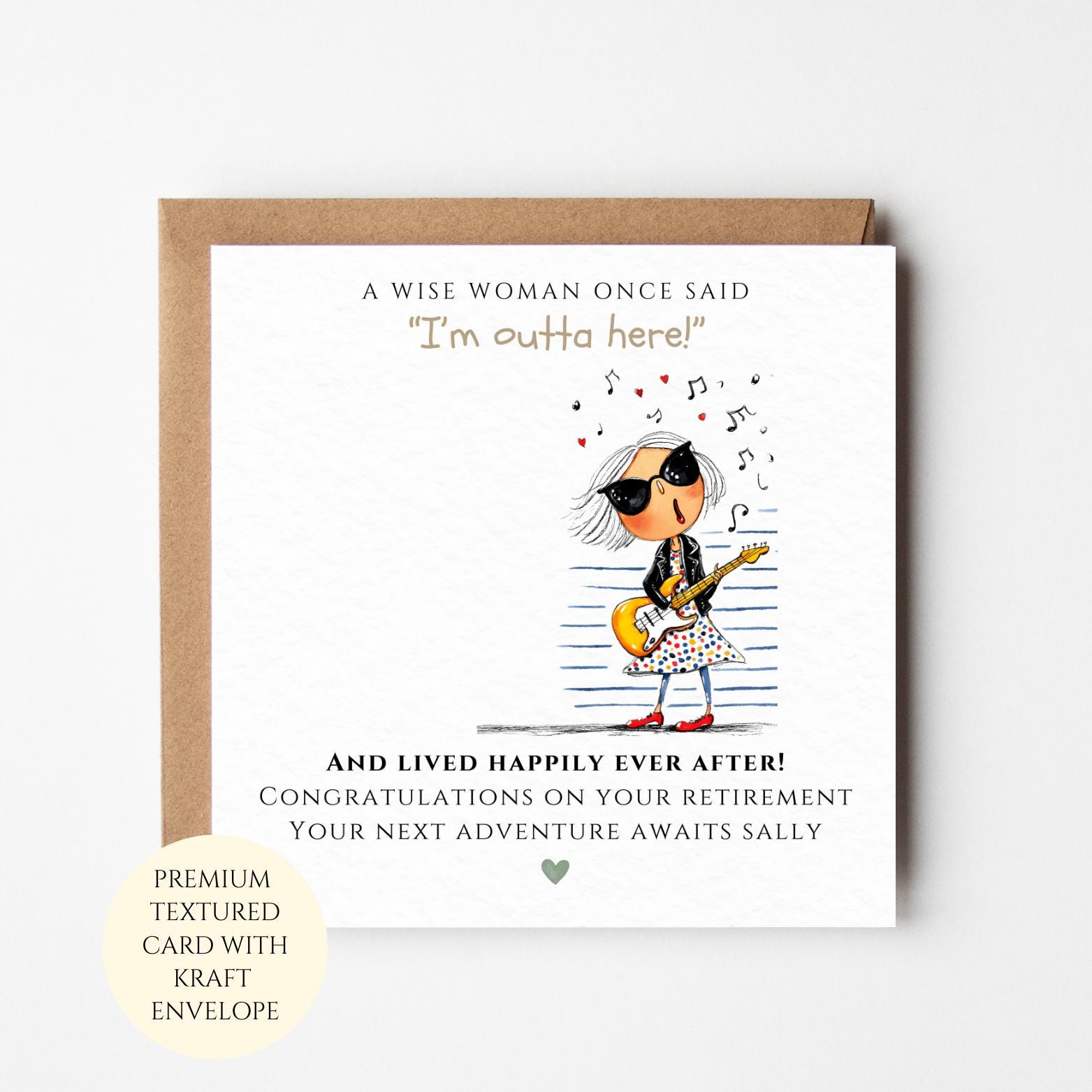 Funny Retirement Card for Her: Music and Dance Theme