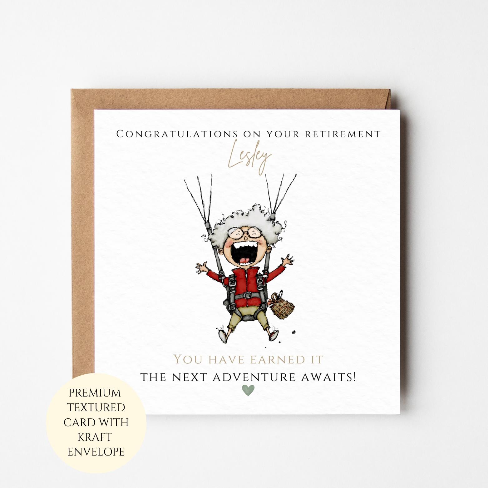 Skydiving Retirement Card - Funny Design for her