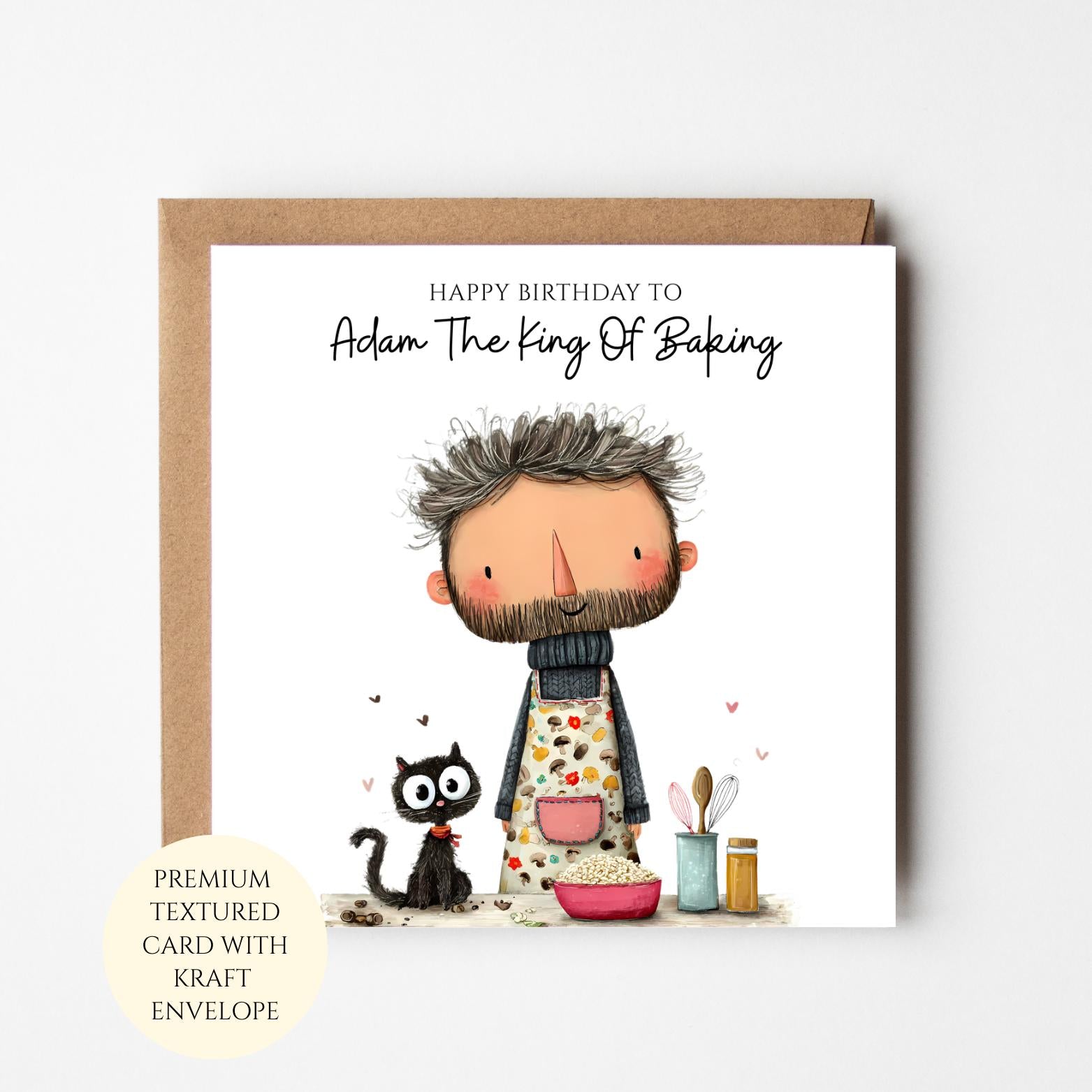 Baker Birthday Card - Personalised, Cooking Lover Design