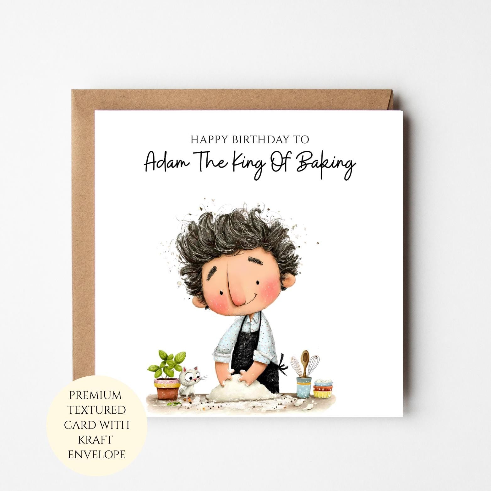 Baking Birthday Card, Personalised