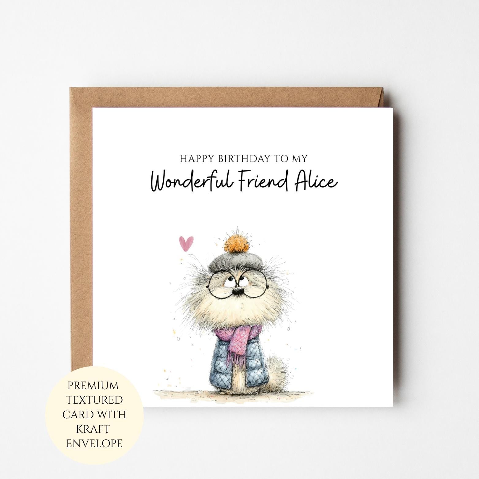 Dog Birthday Card: Funny and Sweet for Female Friends (Personalised)