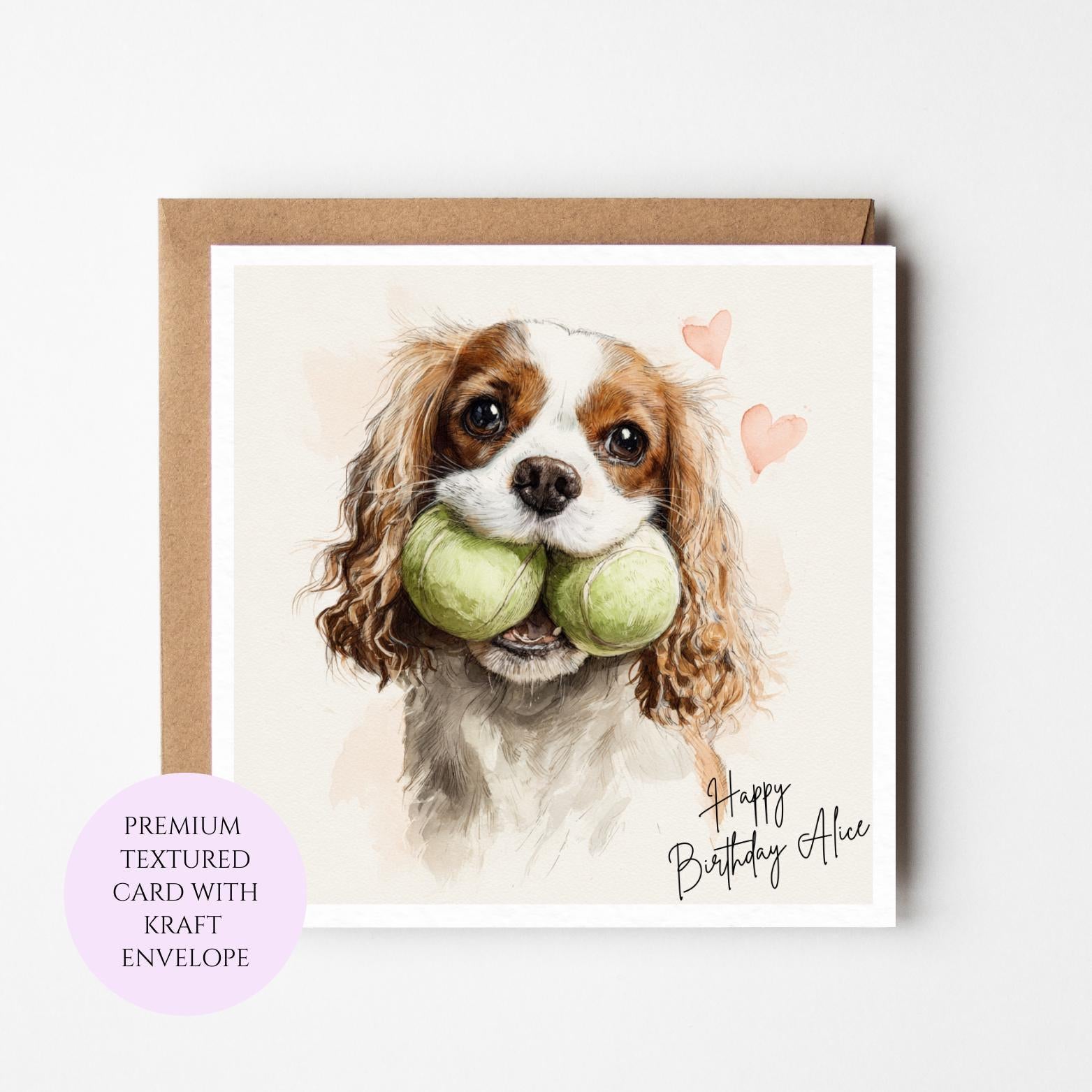 Cavalier King Charles Spaniel Card: Birthday Greeting