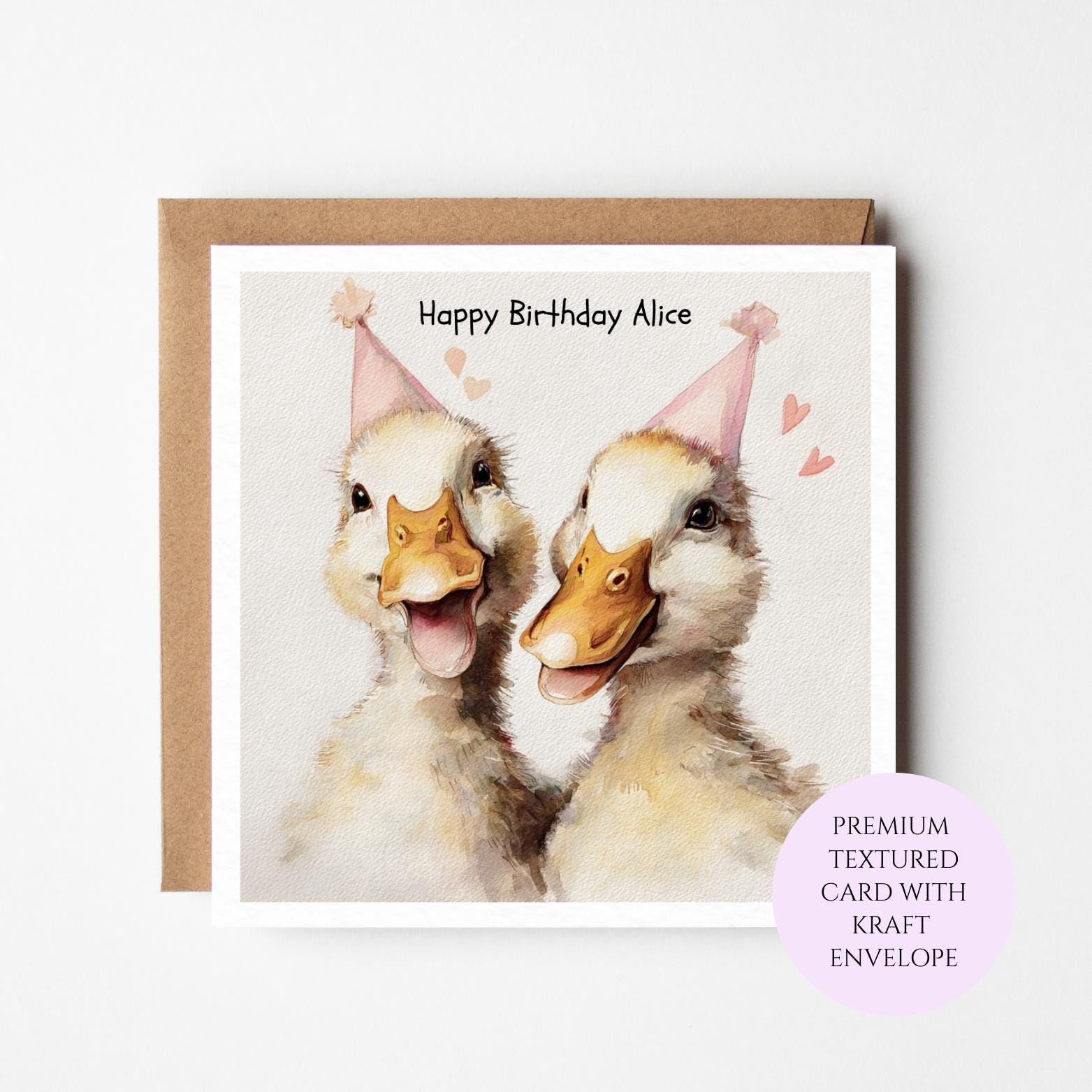 Duck Couple Birthday Card: Whimsical Animal Lover Greeting