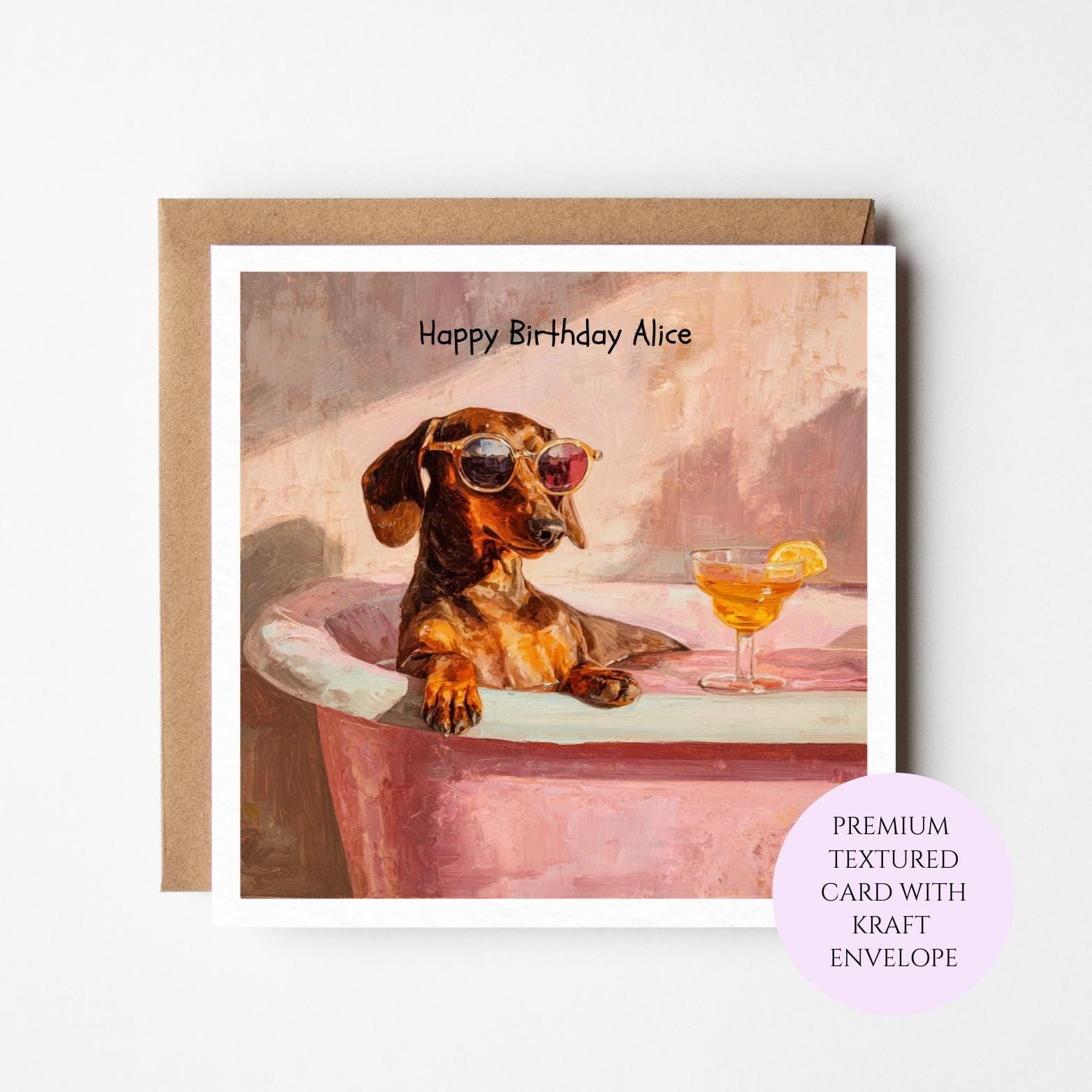 Funny Dachshund Spa Birthday Card Sausage Dog Relaxing Birthday