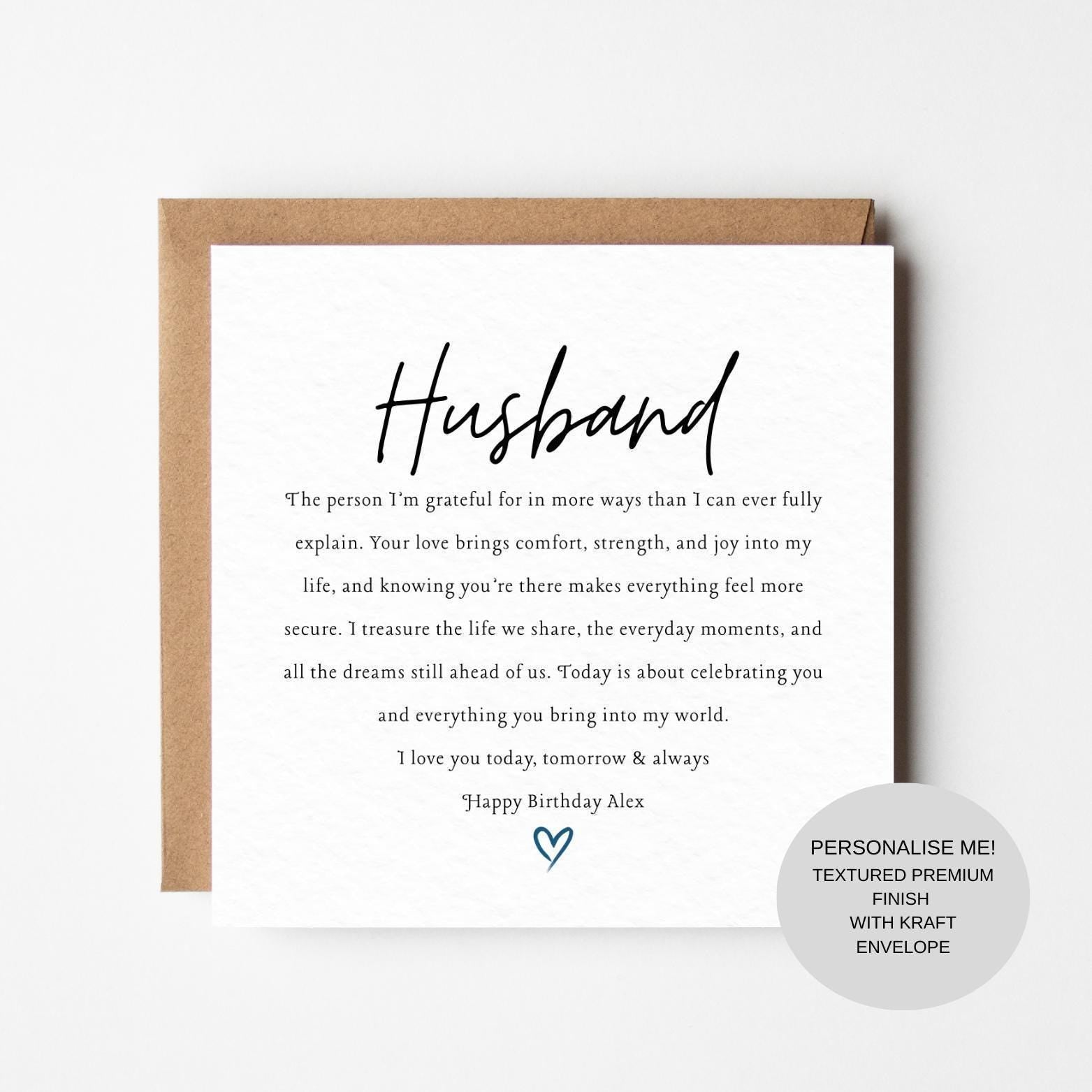 Birthday Card for My Husband | Deep Love Message | Timeless Keepsake for Him