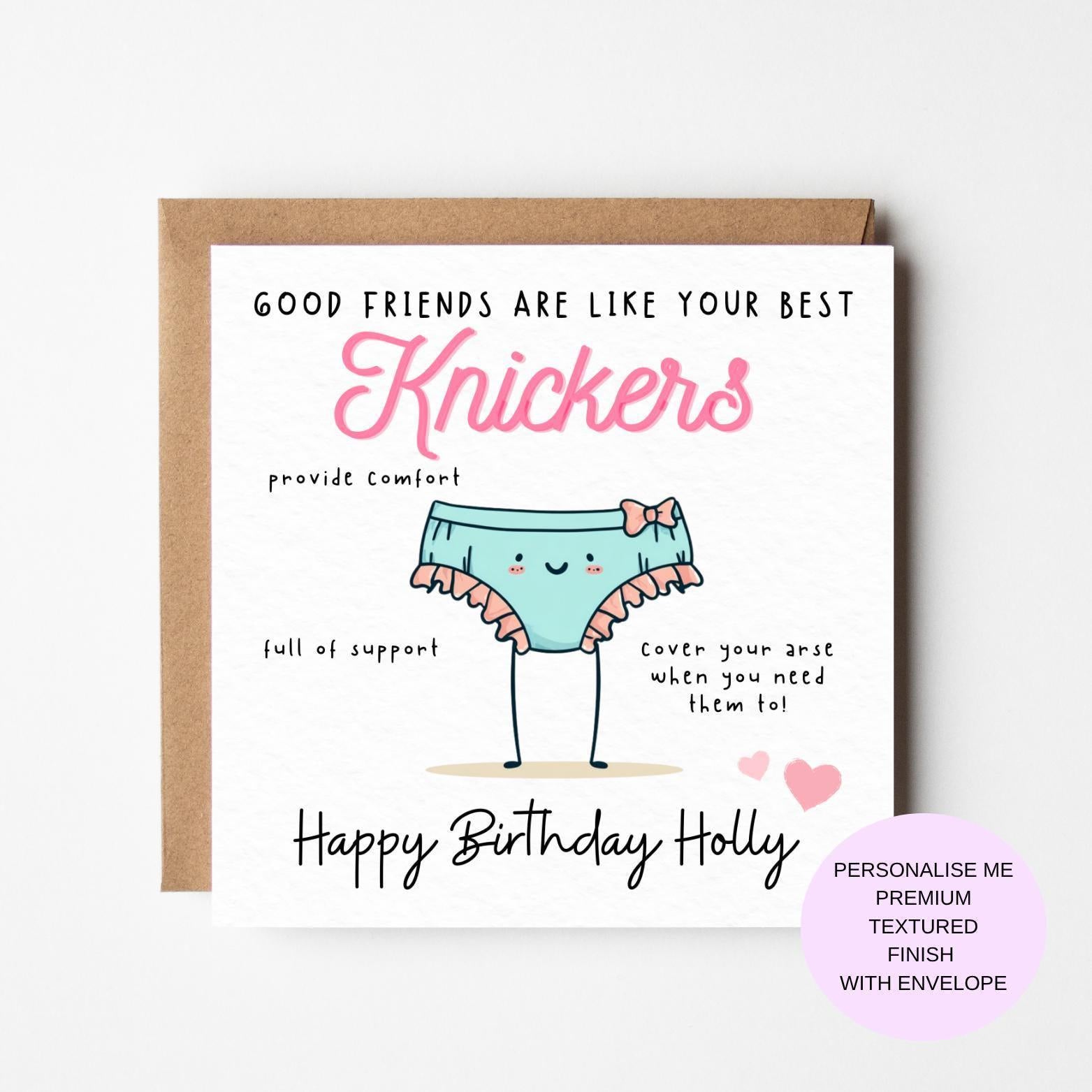 Funny Friend Birthday Card: Humorous Friendship Greeting, Textured Paper, Kraft Envelope