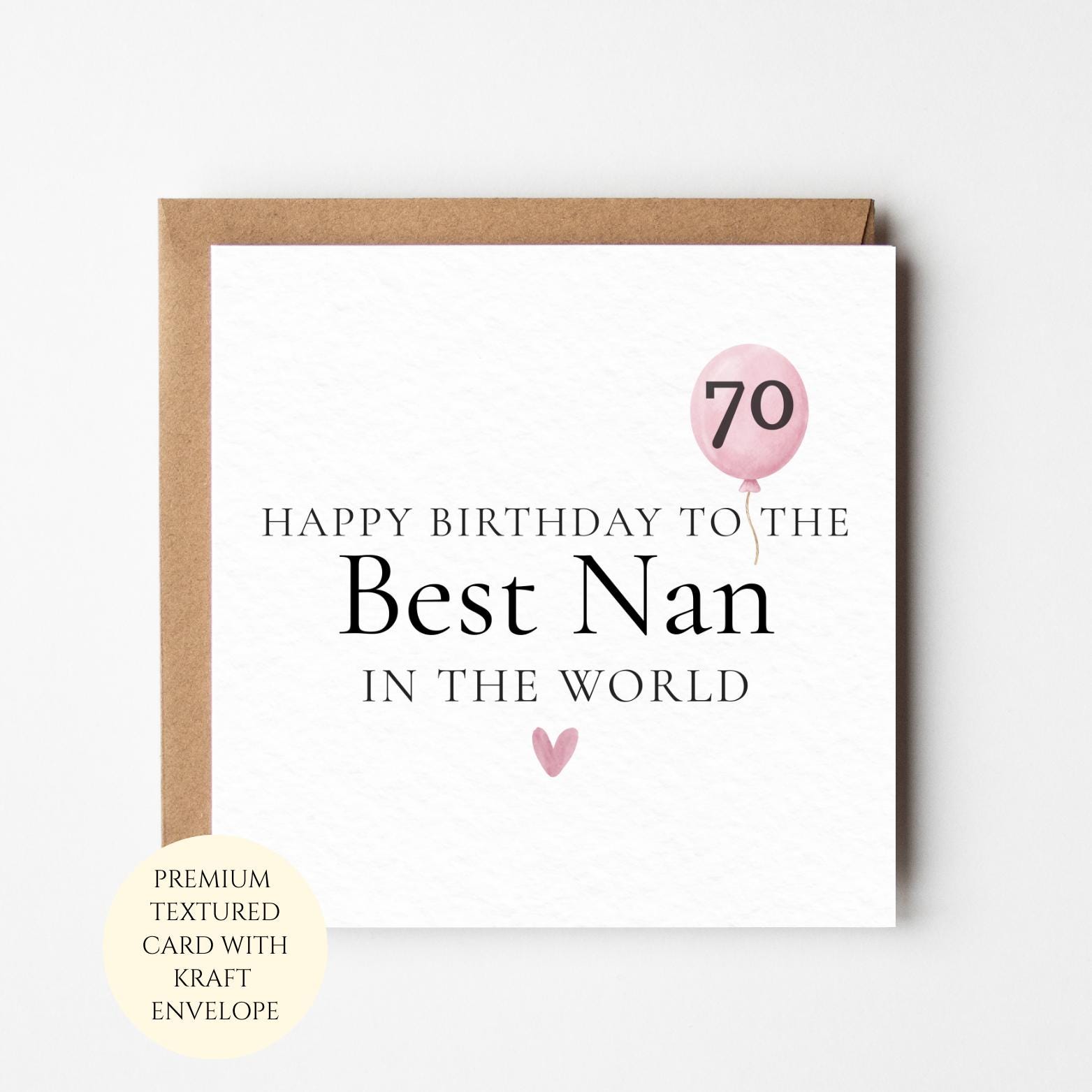 Happy 70th Birthday Nan Card – Nan In The World From Grandchild