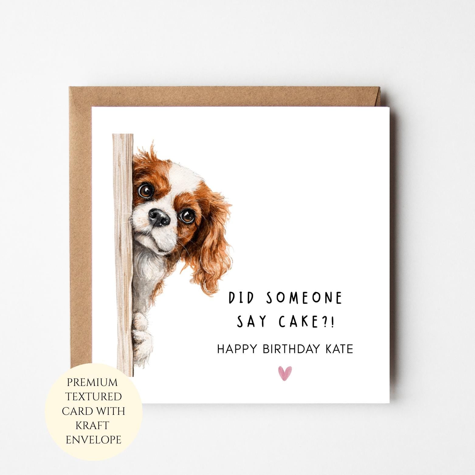 Personalised Cavalier King Charles Birthday Card – Dog Lover Gift
