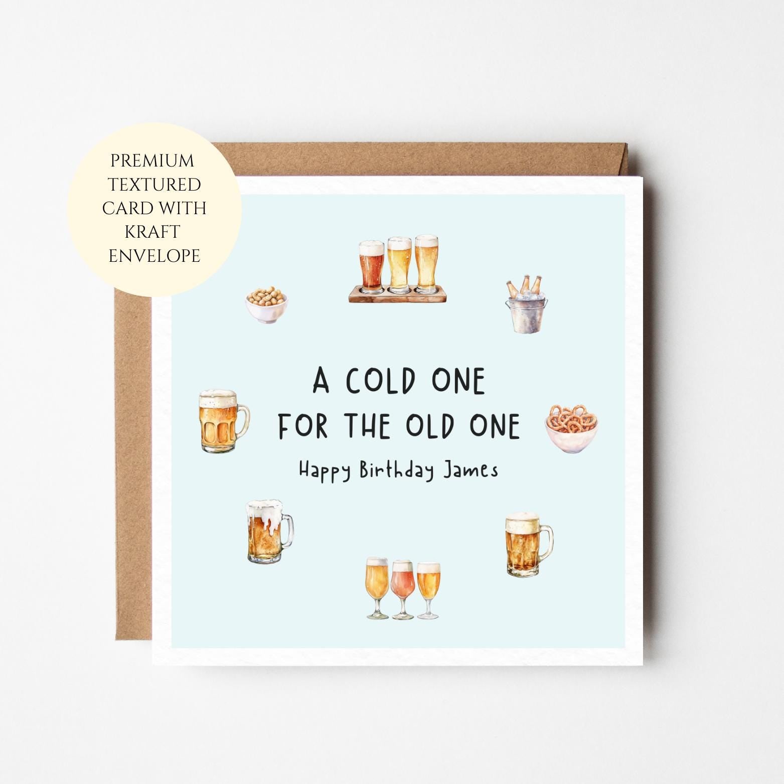 Funny Beer Lover Birthday Card for Him