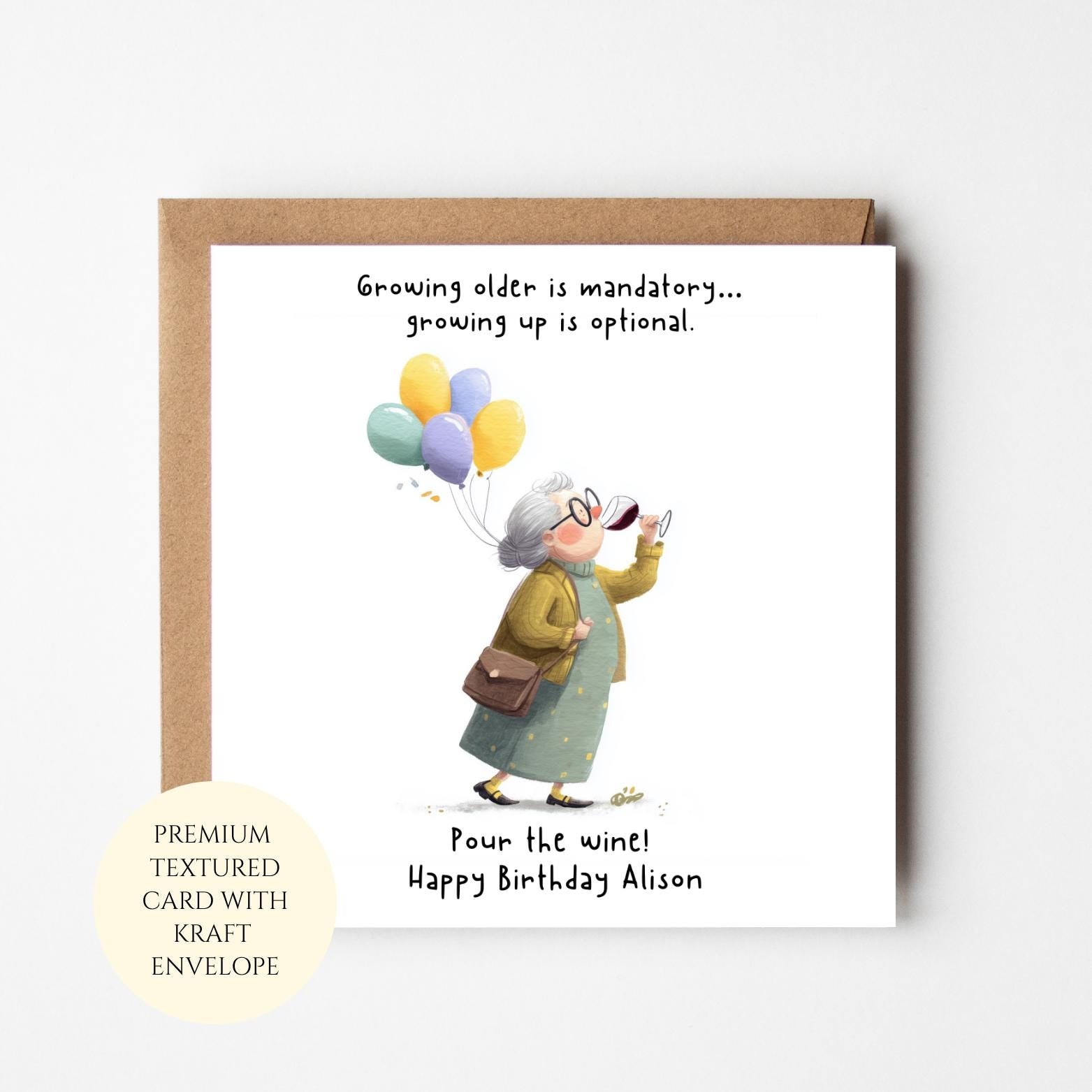 Personalised Funny Wine Birthday Card