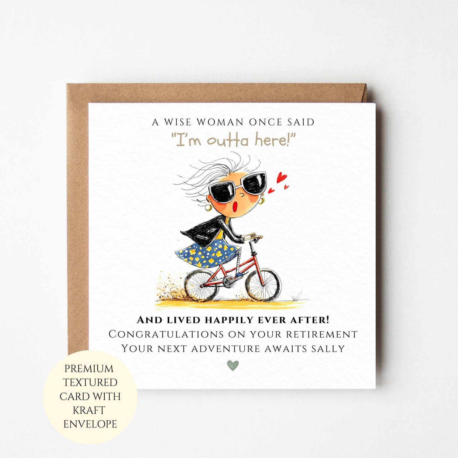 Cycling Retirement Card: Adventure Theme for Her, Mum or Friend