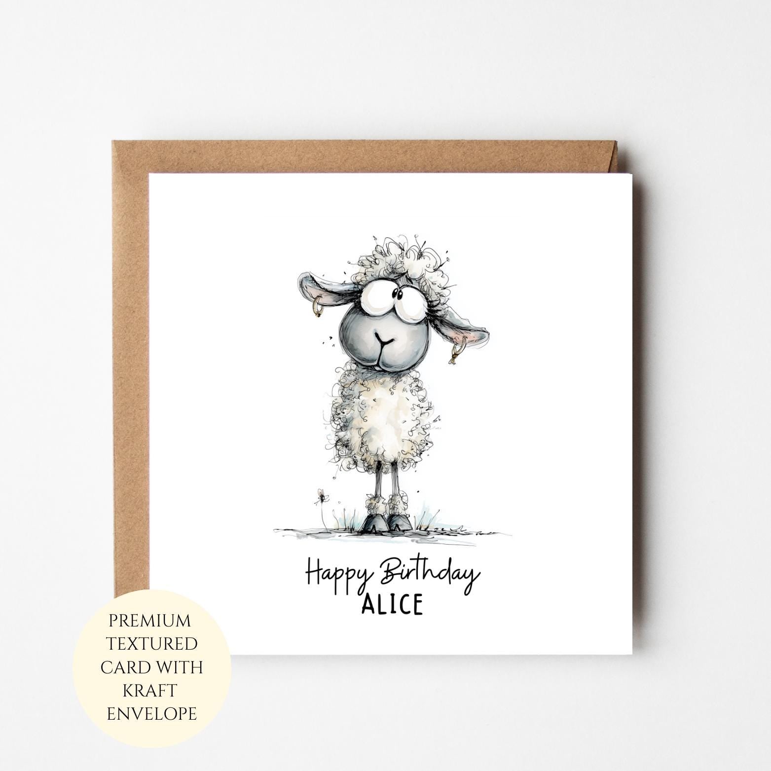 Sheep Birthday Card - Personalised for Friend, Sister, or Mum