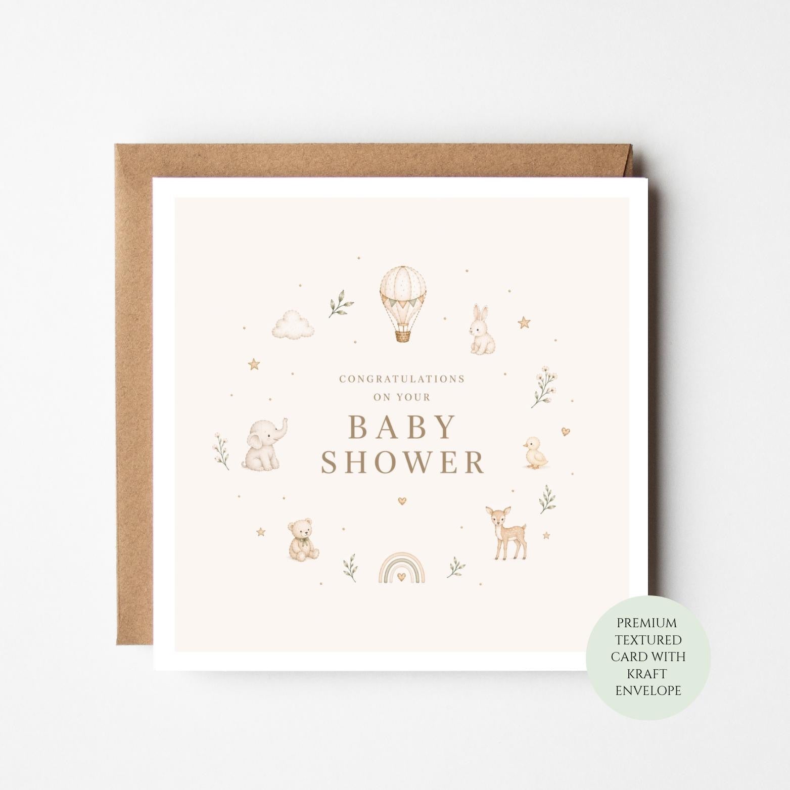 Baby Shower Card, Congratulations Mum To Be, New Baby Gift, Kraft Envelope