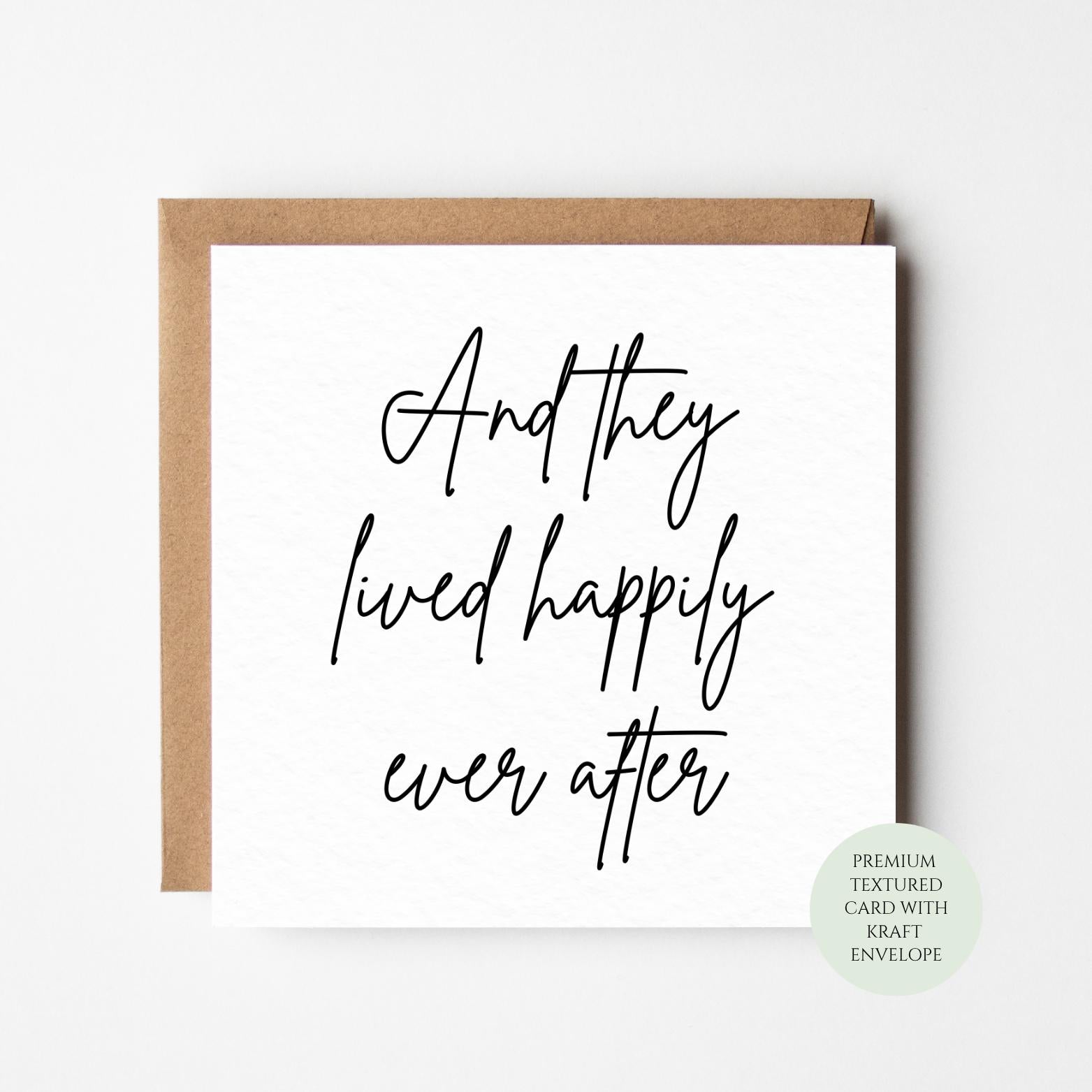 Wedding Card, Happily Ever After Congratulations, Newlywed Marriage Stationery