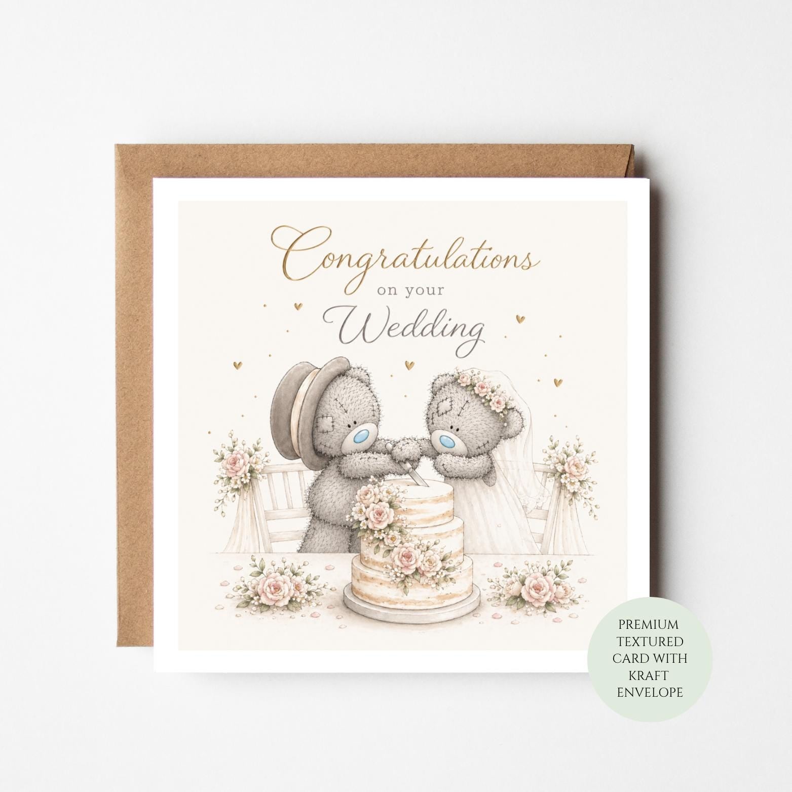 Wedding Card, Bride Groom Congratulations, Newlywed Mr Mrs, Elephant Illustration