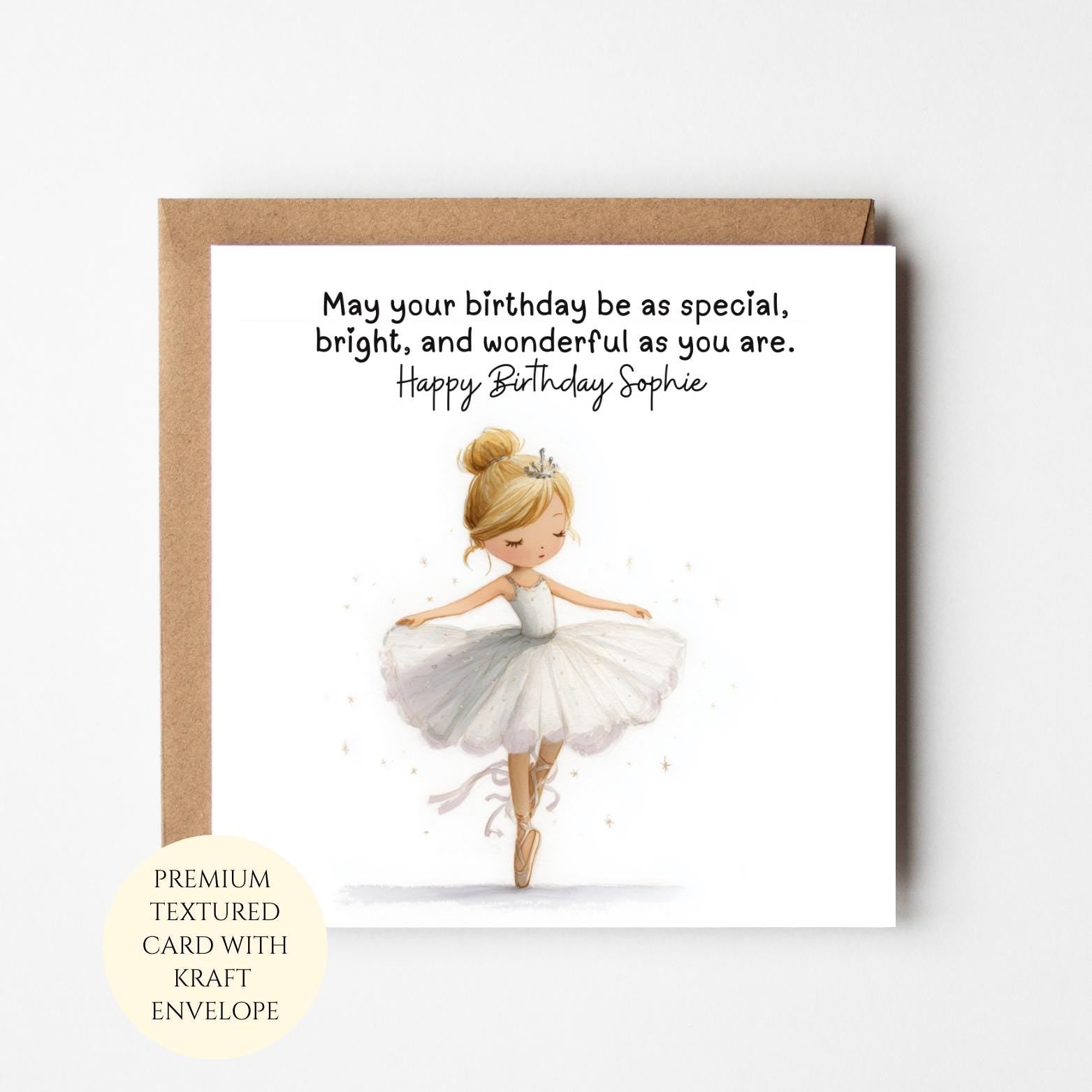 Personalised Ballerina Birthday Card for Daughter – Ballet Girl Celebration