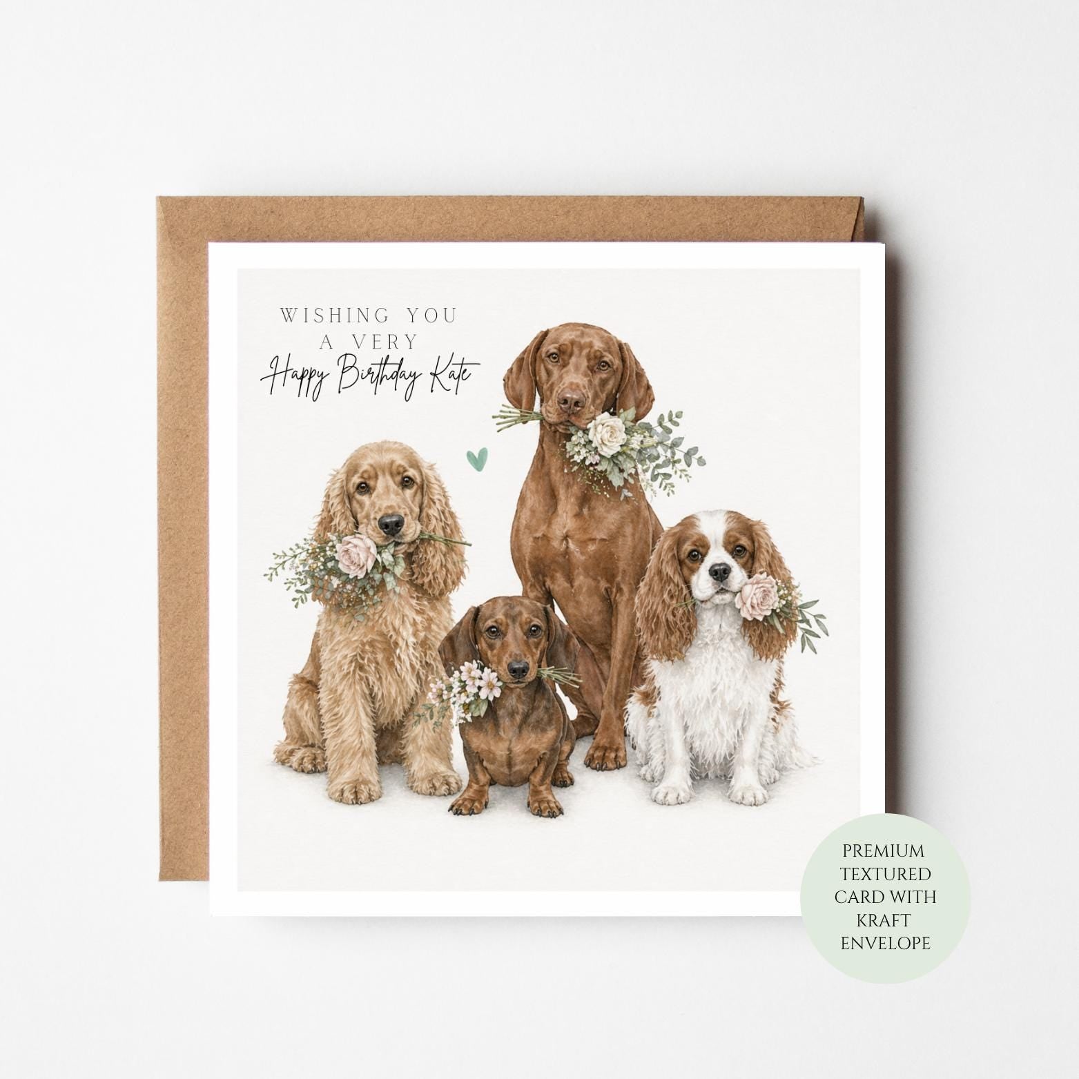 Dog Birthday Card (Textured Thick Paper)