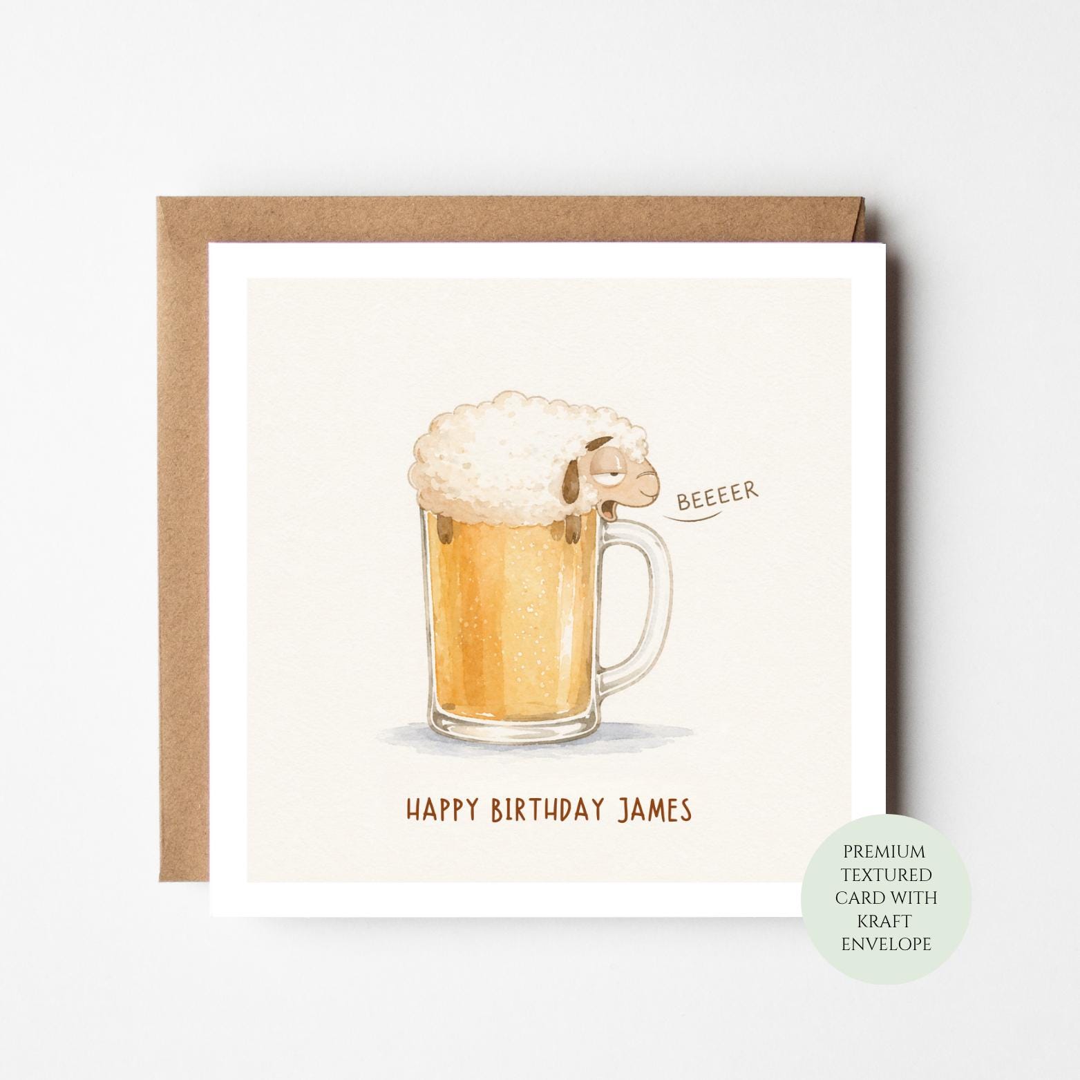 Funny Beer Birthday Card, Dog Lover, Pint Card For Him, Husband, Dad, Brother