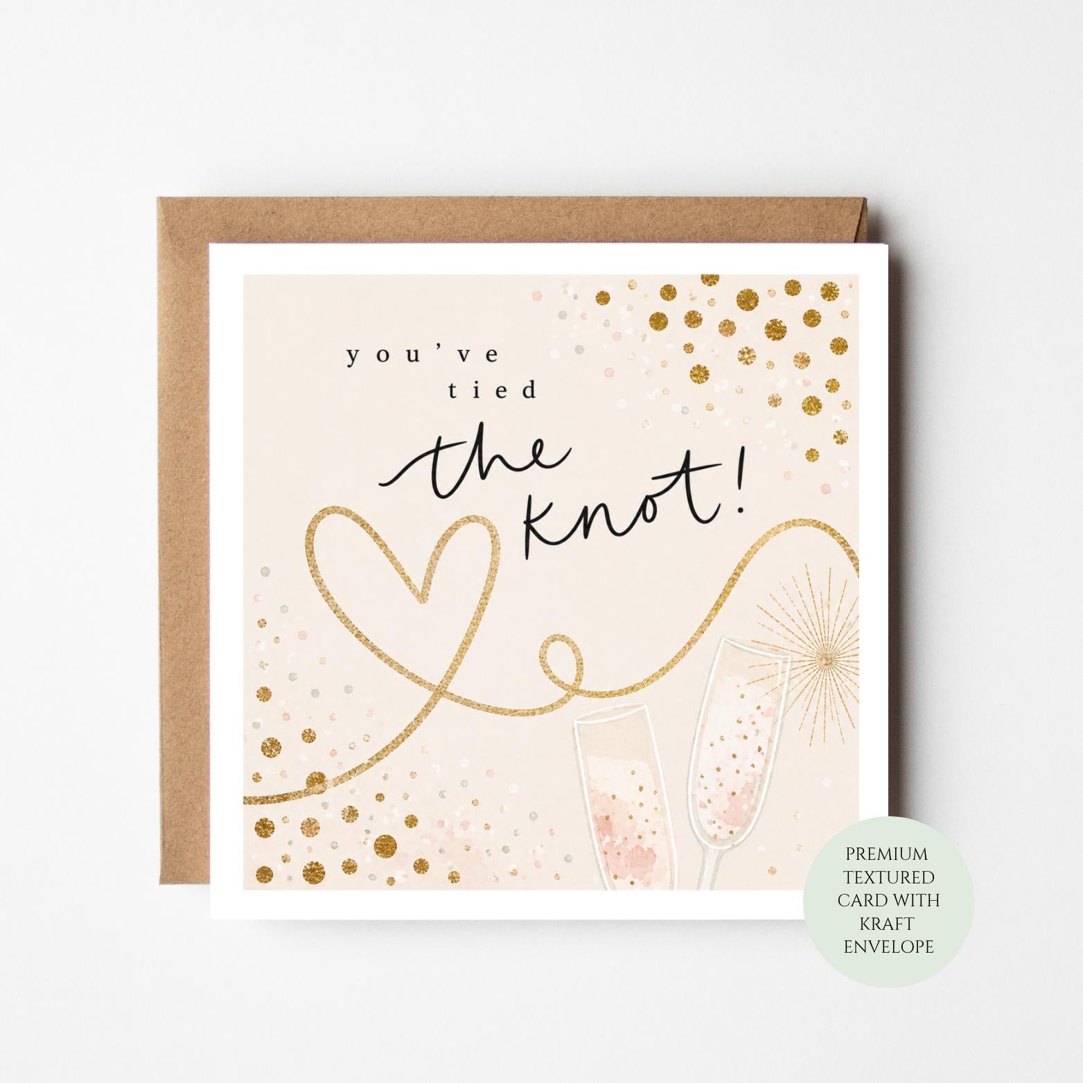 Wedding Card, Bride Groom Congratulations, Newlywed Marriage Celebration
