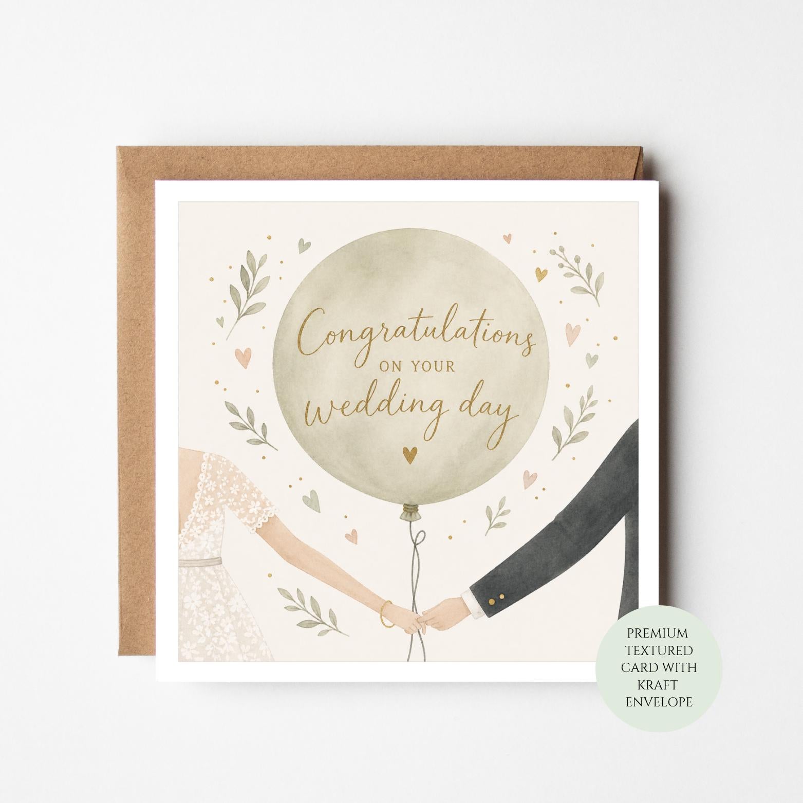 Wedding Day Card, Bride Groom Newlywed Marriage, Mr Mrs Congratulations