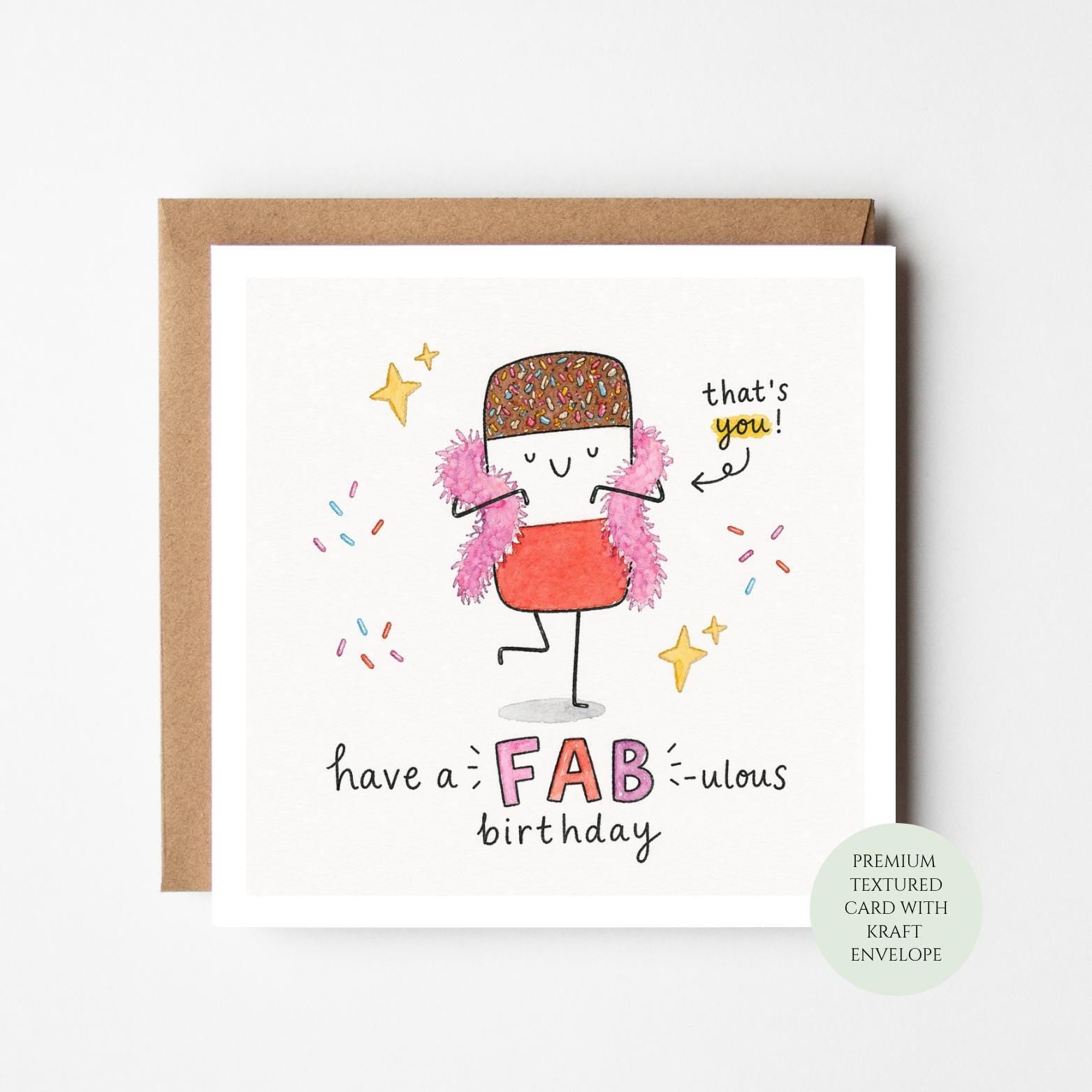 Humorous Birthday Card for Women - Fab Style, Blank Inside