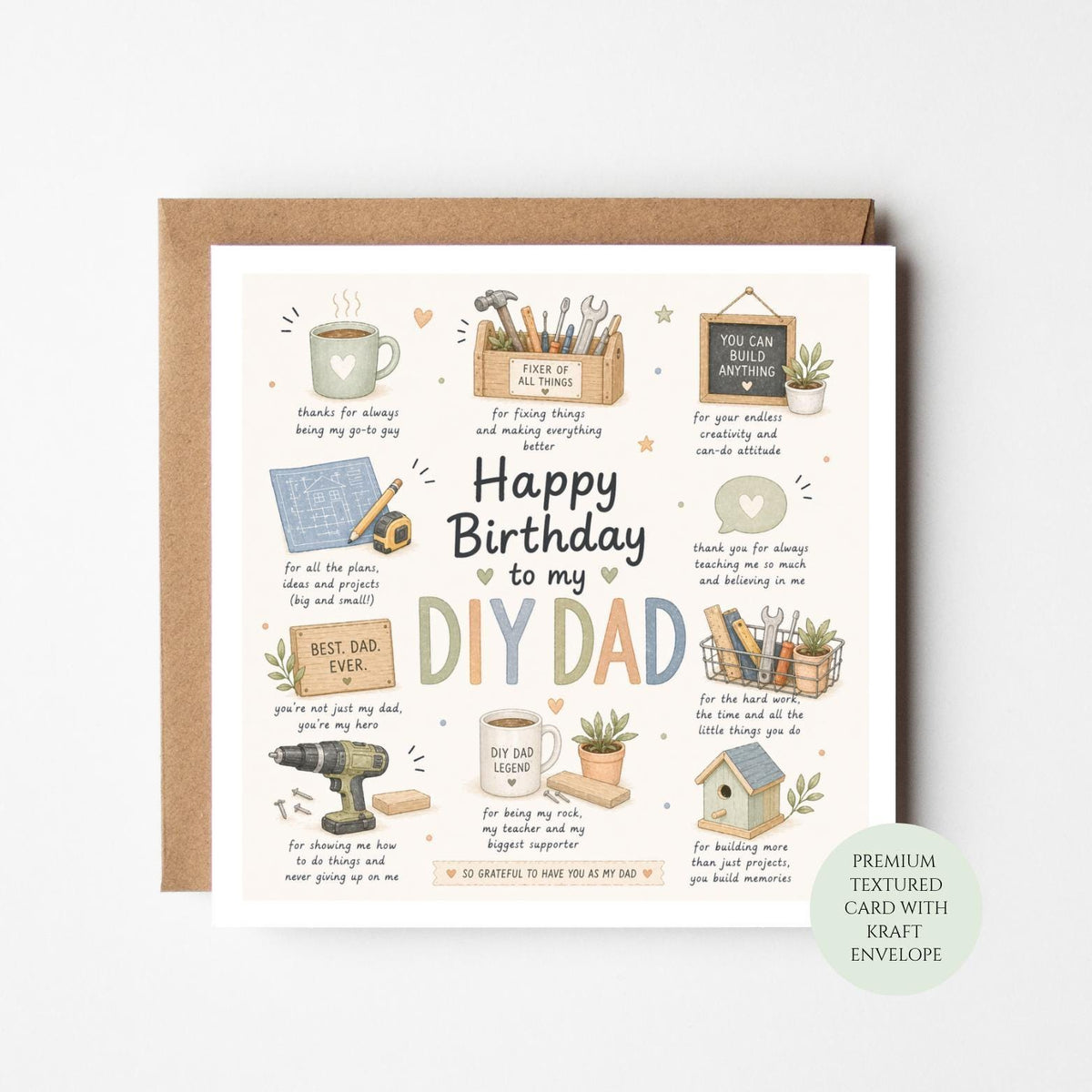 Birthday Card for Builder Dad: DIY Handyman Style (Son or Daughter)
