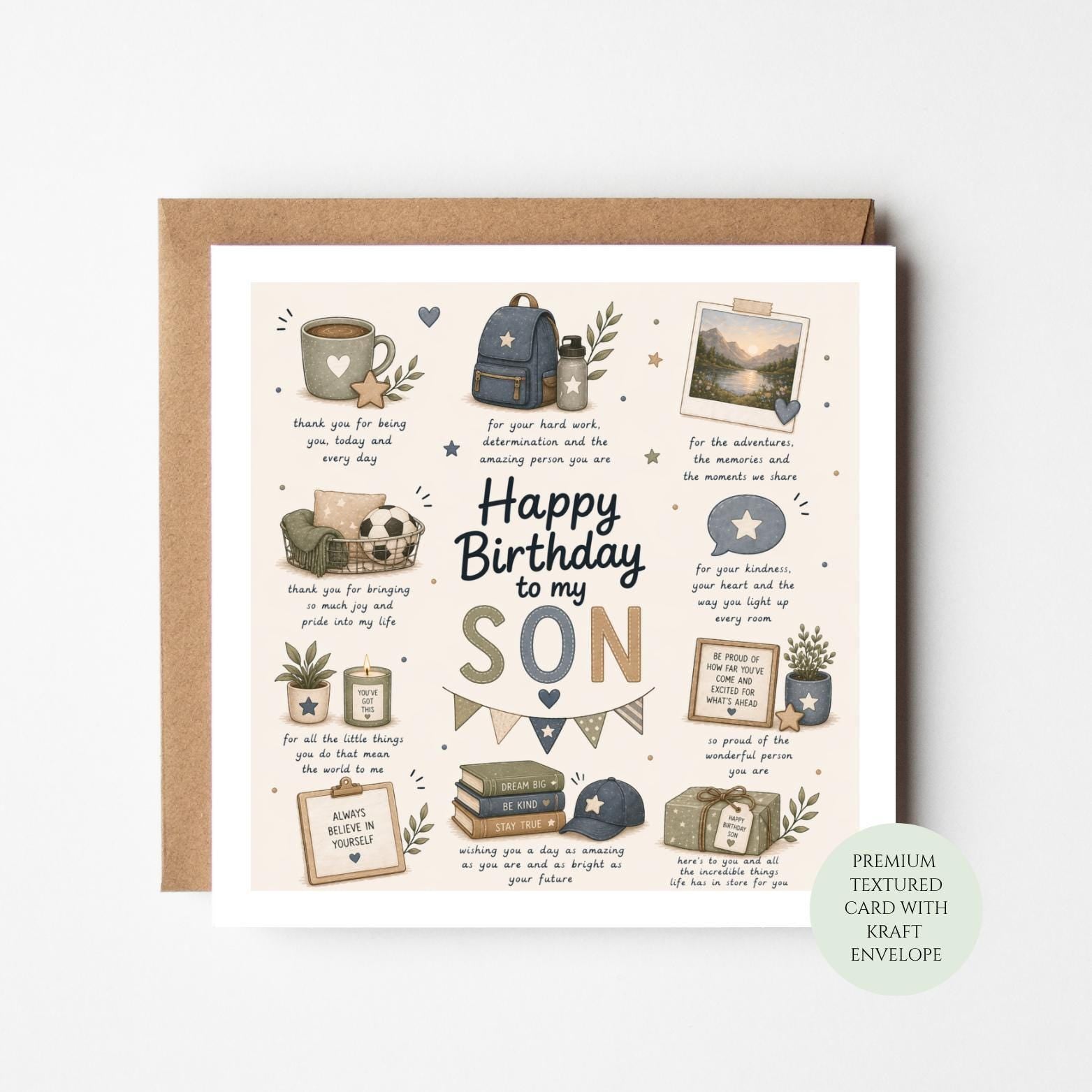 Birthday Card for Son - Warm Message from Mum and Dad