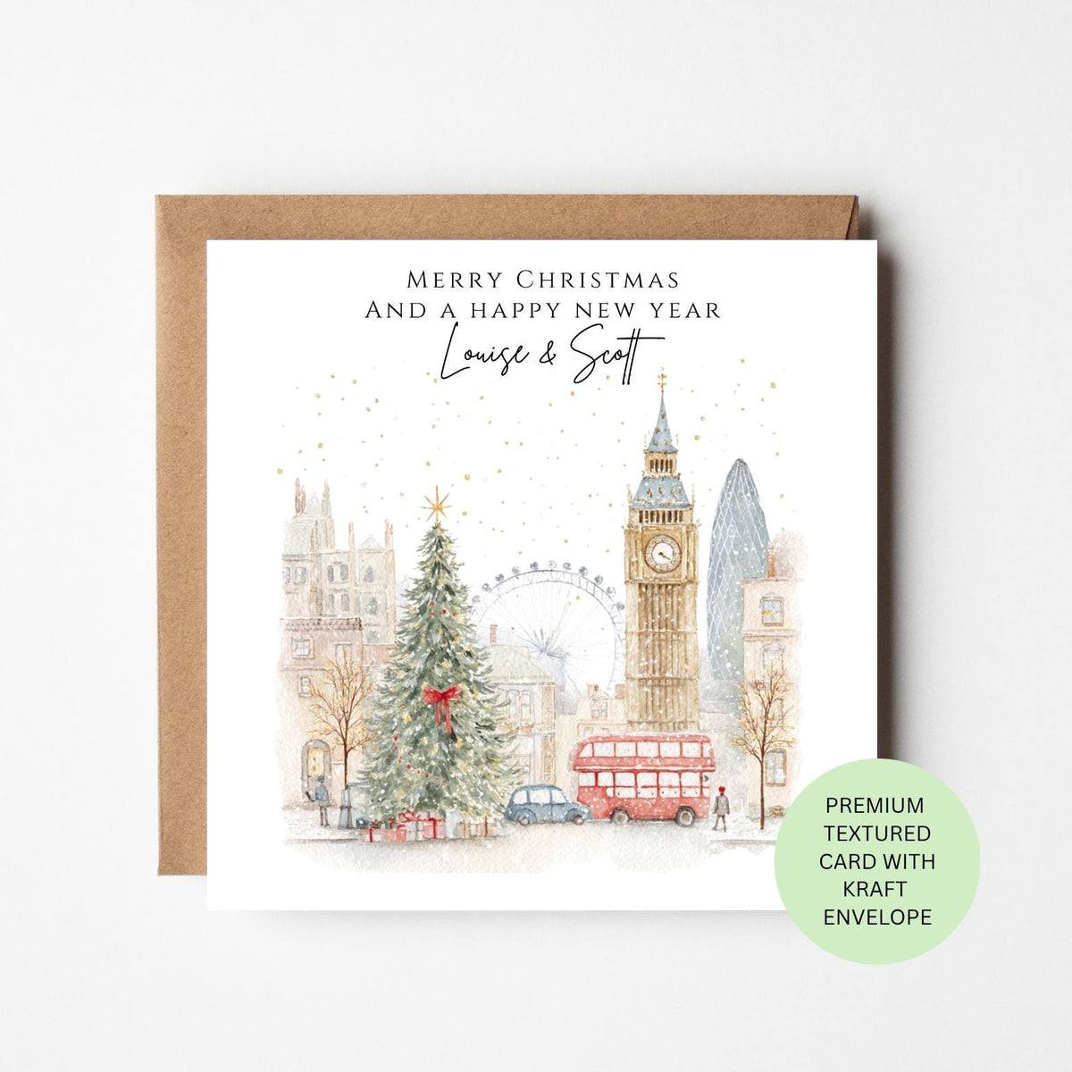 Personalised London at Christmas with Big Ben Card