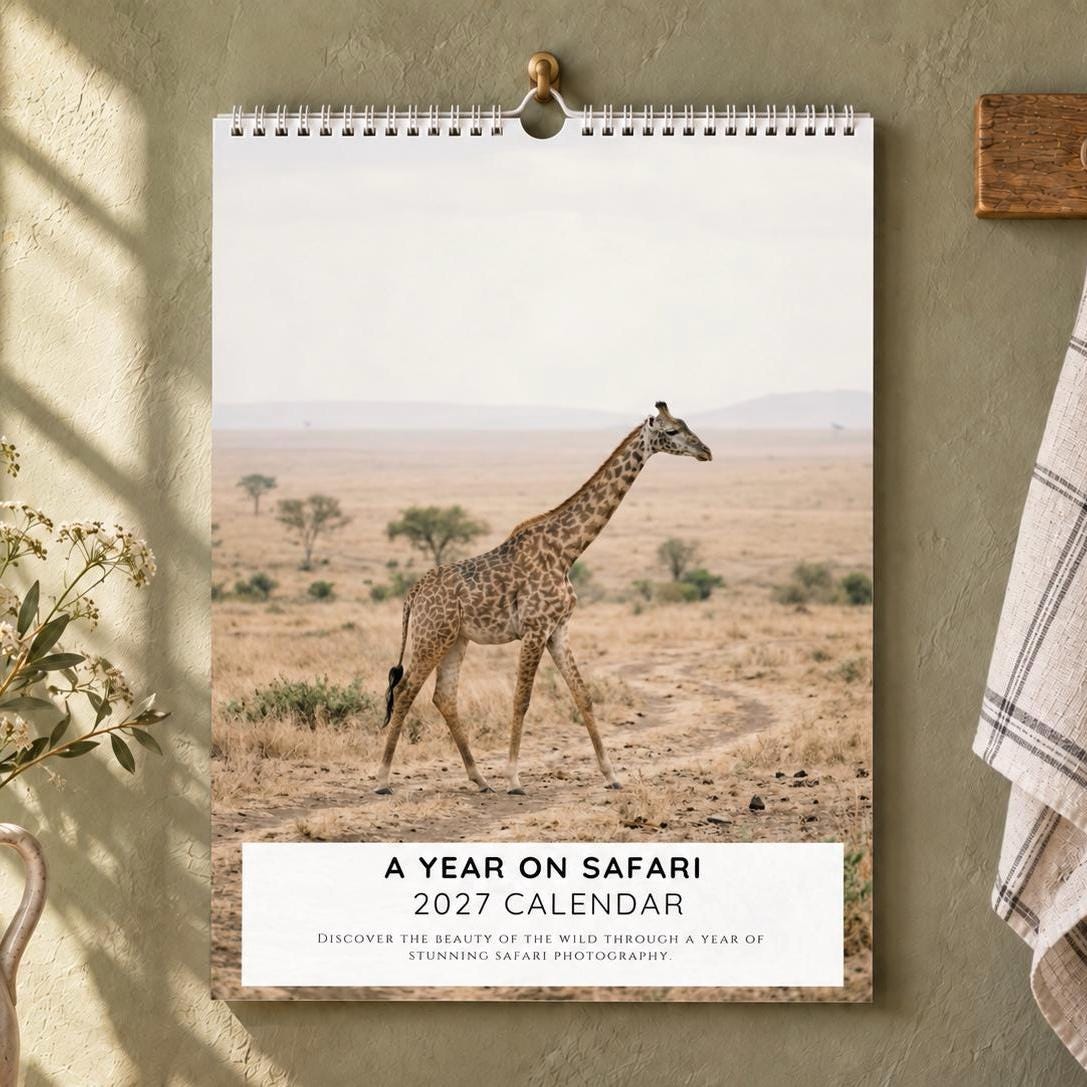 2027 Safari Wall Calendar: A4 African Wildlife Photography, Gift for Animal Lovers