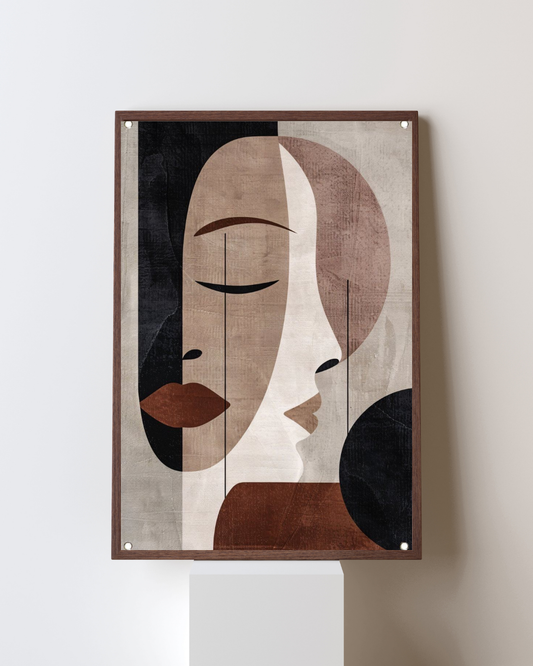 Abstract Face Line Art