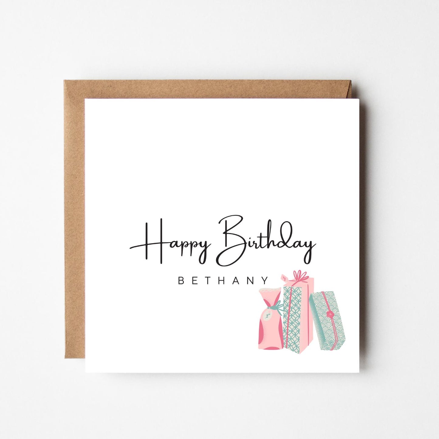 Personalised Happy Birthday Card: Custom Name, Handmade 5x7" Keepsake