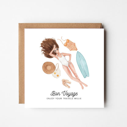 Bon Voyage Card – Personalised Travel Send-Off Card for Friend, Colleague or Famil