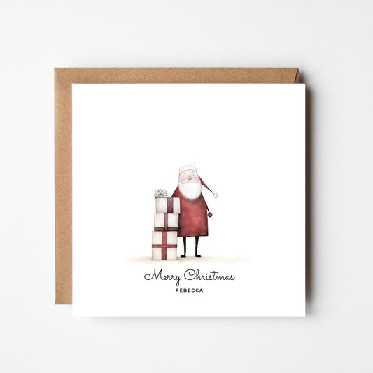 Personalised Santa Christmas Card: Festive Holiday Greeting