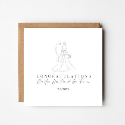 Personalised Wedding Congratulations Card: Elegant Floral Keepsake