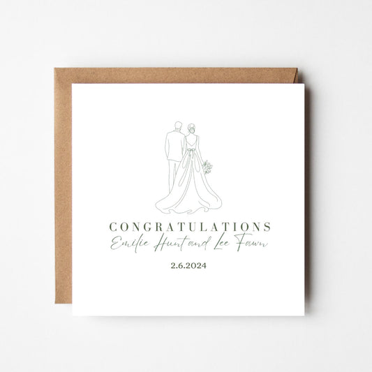 Personalised Wedding Congratulations Card: Elegant Floral Keepsake