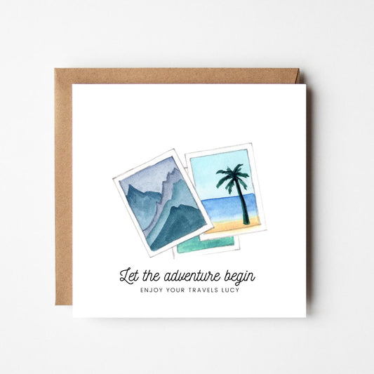 Let the Adventure Begin Card – Personalised Bon Voyage Travel Send-Off & Farewell Card