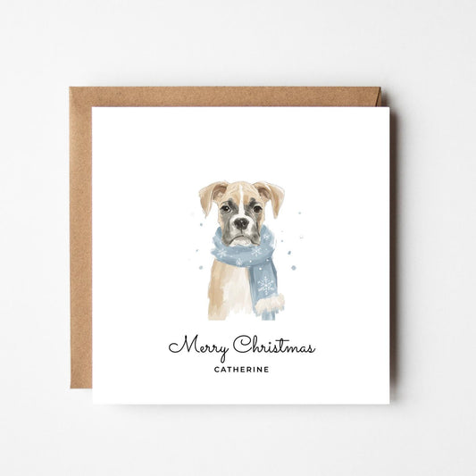 Personalised Dog Christmas Card – Custom Pet Xmas Card – Cute Dog Lover Card – Dog Mum Dog Dad Gift – Pet Name Card