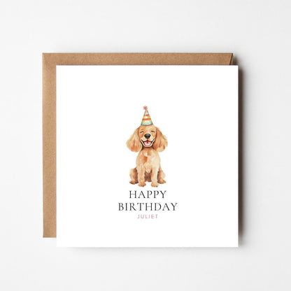 Personalised Dog Birthday Card: Party Hat, Funny Gift