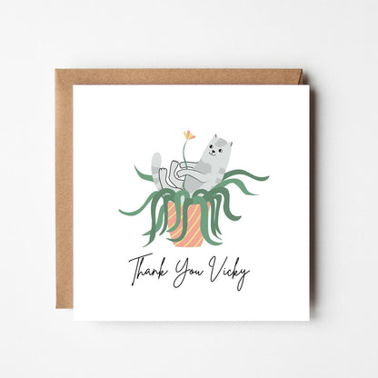 Personalised Thank You Card – Cat Lover Gift