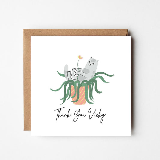 Personalised Thank You Card – Cat Lover Gift