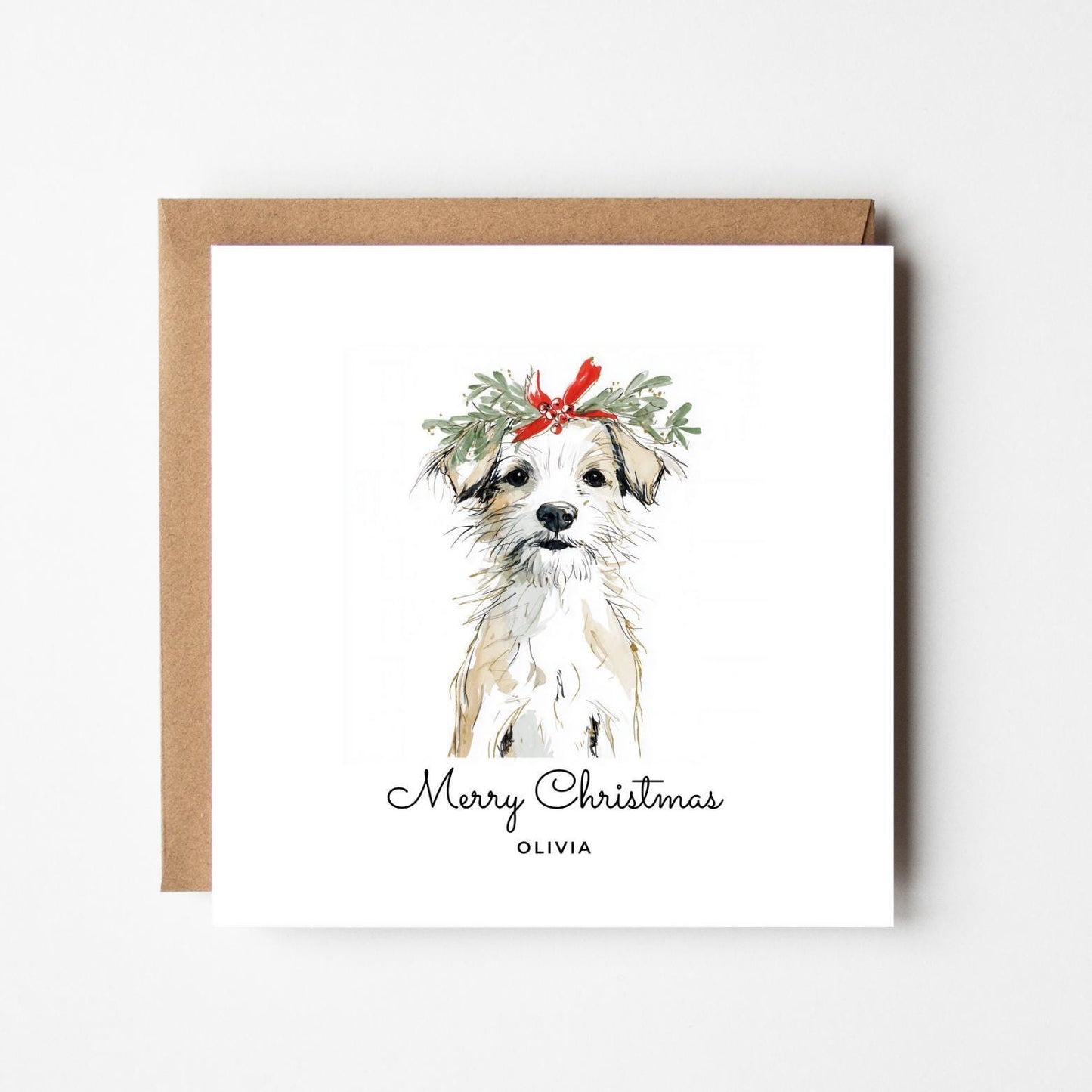 Personalised Dog Christmas Card: Illustrated Pet Holiday Card